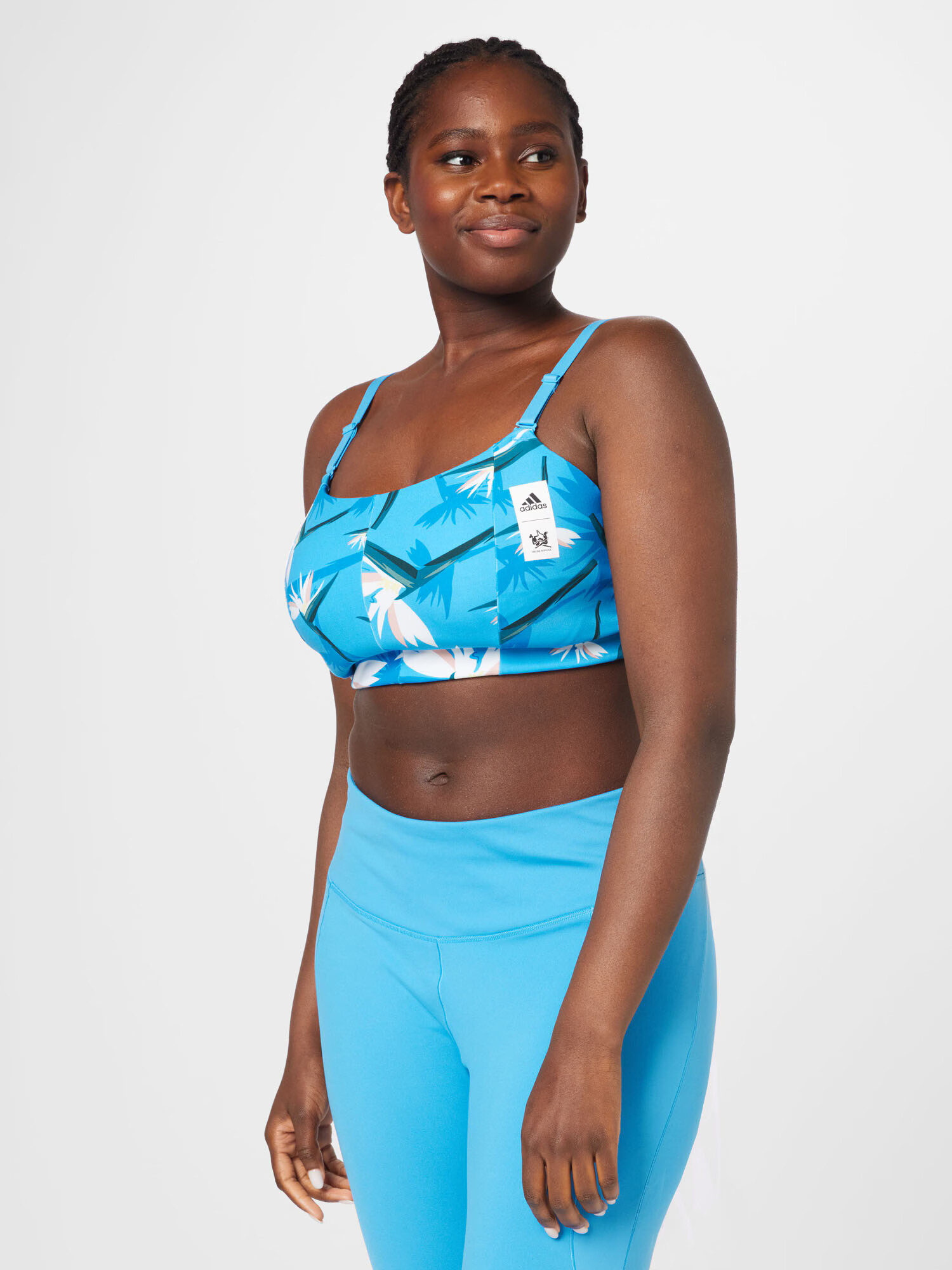 ADIDAS SPORTSWEAR Sutien sport 'Thebe Magugu Studio Light-Support ' cyan / mai multe culori - Pled.ro