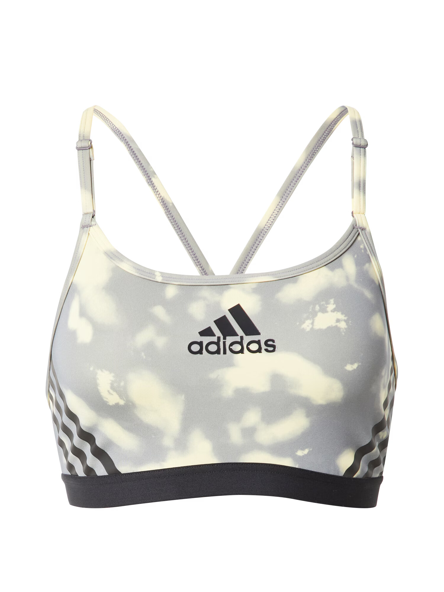 ADIDAS SPORTSWEAR Sutien sport 'Aeroreact Light-Support Hyperglam Printed' galben / gri deschis / negru - Pled.ro