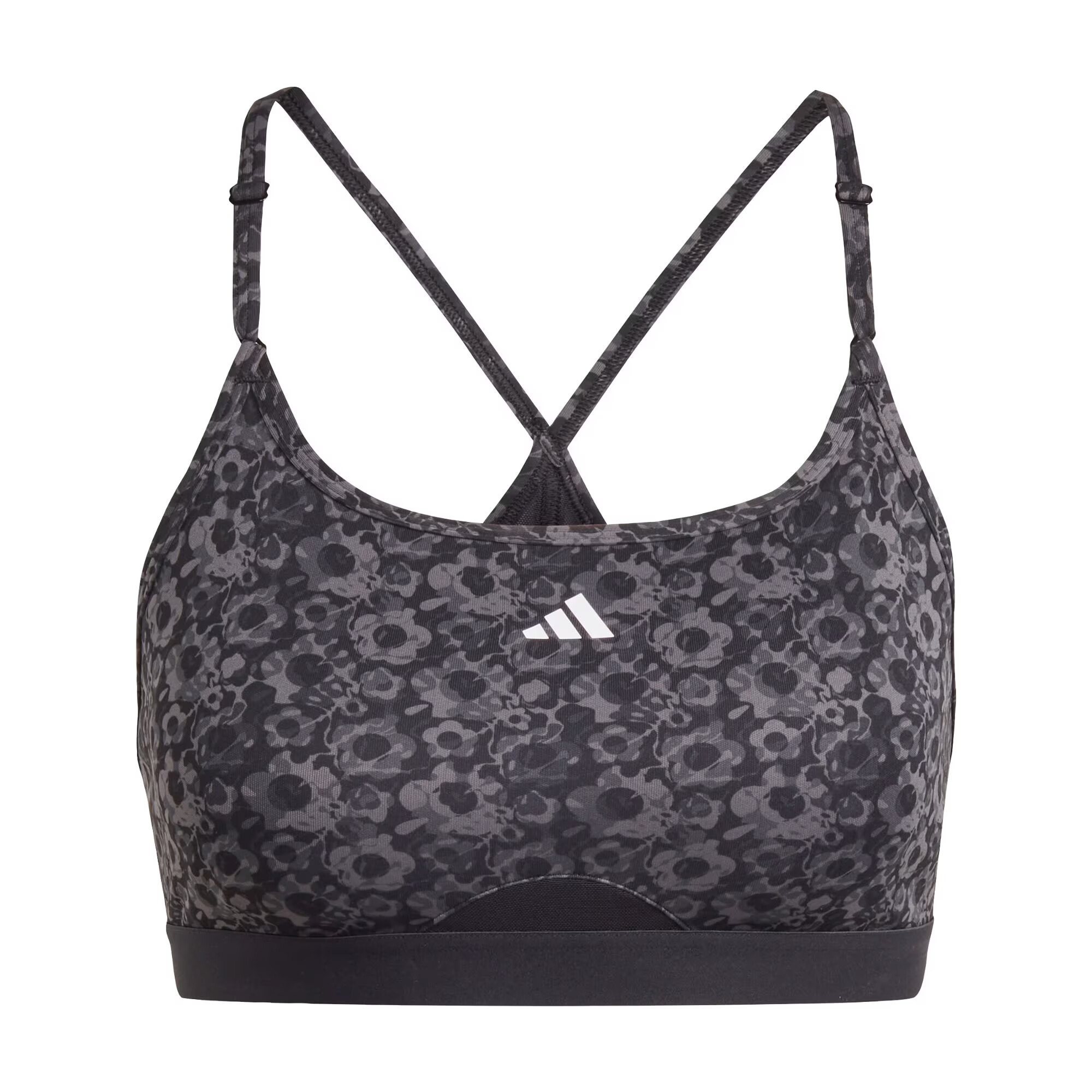 ADIDAS PERFORMANCE Sutien sport 'Aeroreact Light-Support Floral Print' gri / gri deschis / negru / alb - Pled.ro