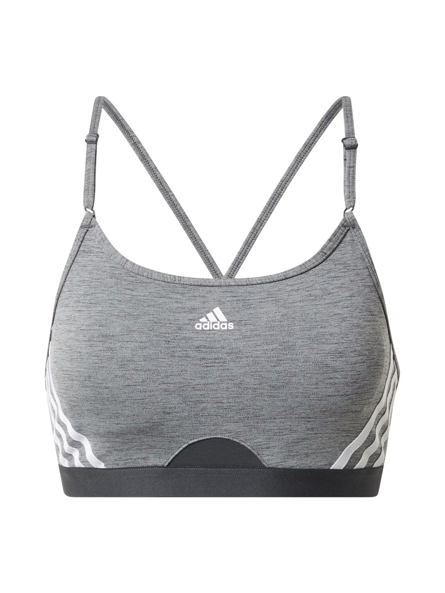 ADIDAS SPORTSWEAR Sutien sport 'Aeroreact Light-Support 3-Stripes' gri / negru / alb - Pled.ro