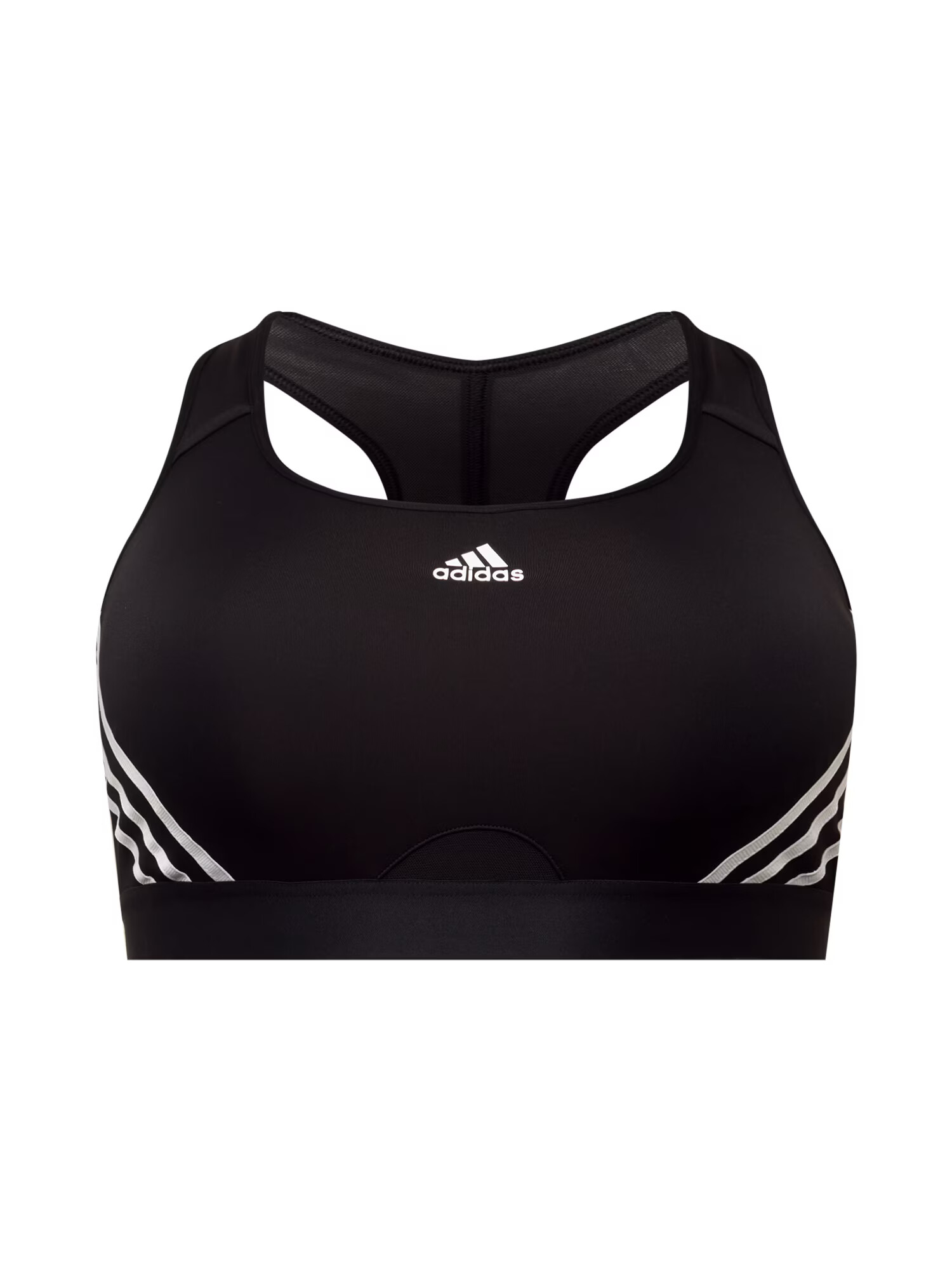 ADIDAS SPORTSWEAR Sutien sport 'Powerreact Medium-Support 3-Stripes ' negru / alb - Pled.ro