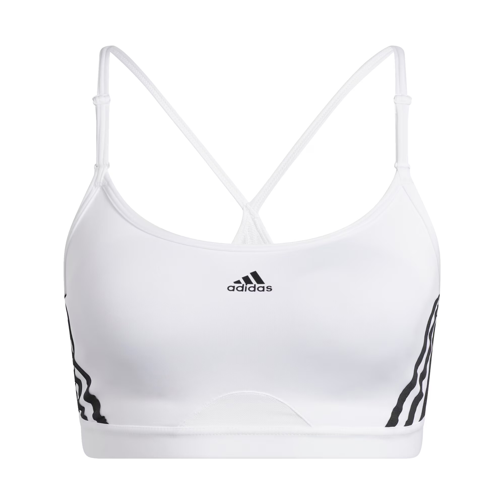 ADIDAS SPORTSWEAR Sutien sport 'Aeroreact Light-Support 3-Stripes' negru / alb - Pled.ro