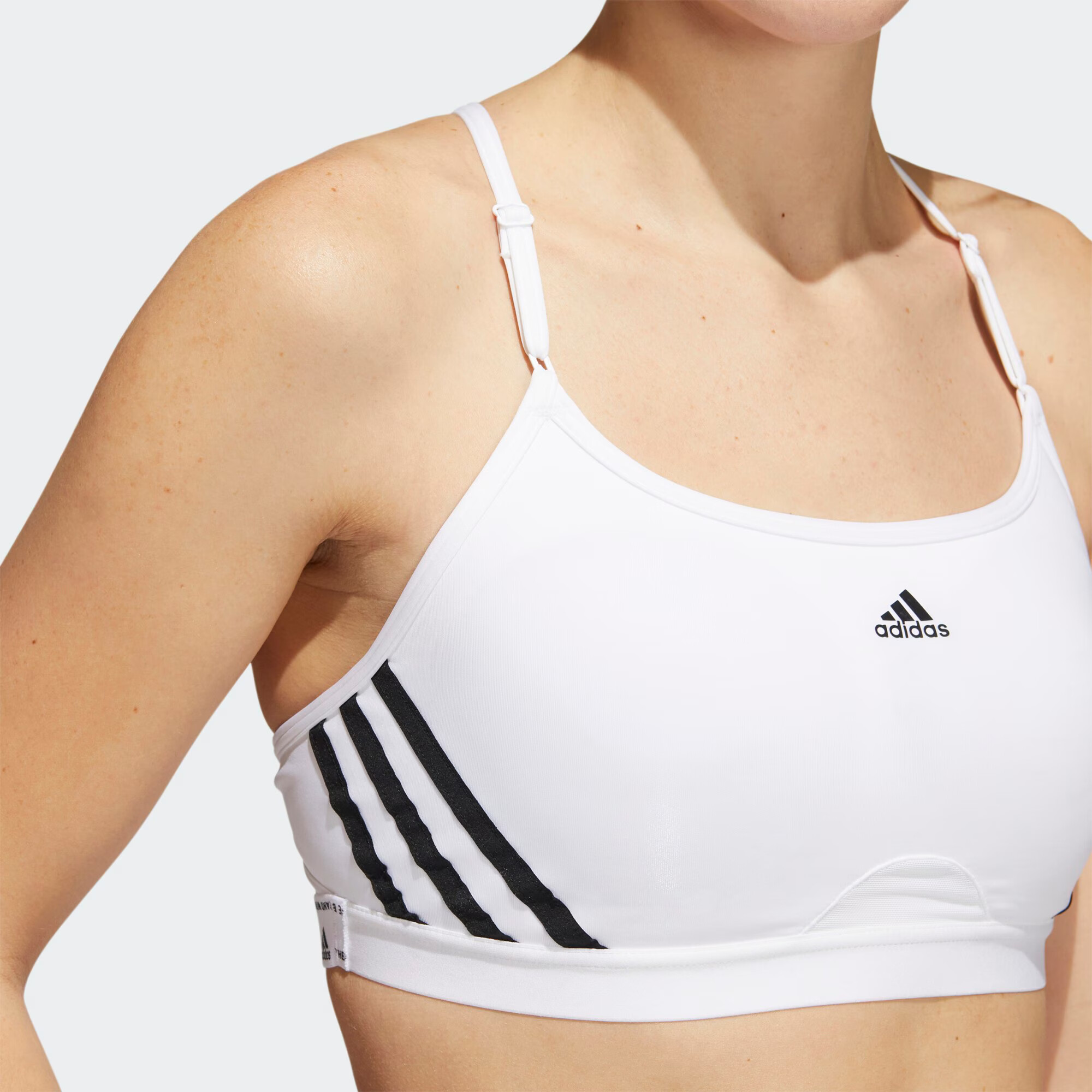 ADIDAS SPORTSWEAR Sutien sport 'Aeroreact Light-Support 3-Stripes' negru / alb - Pled.ro