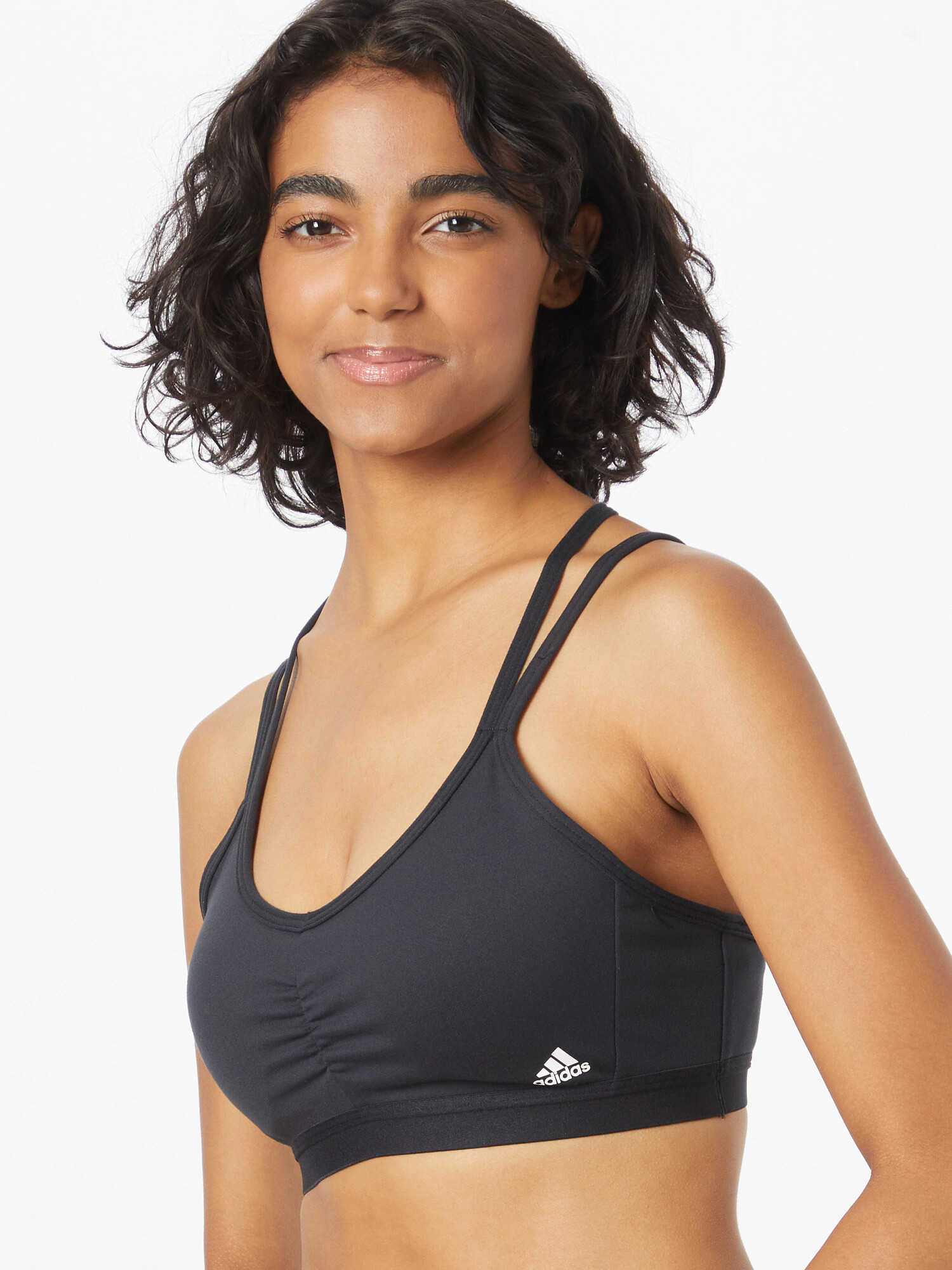 ADIDAS SPORTSWEAR Sutien sport 'Essentials Light-Support' negru / alb - Pled.ro