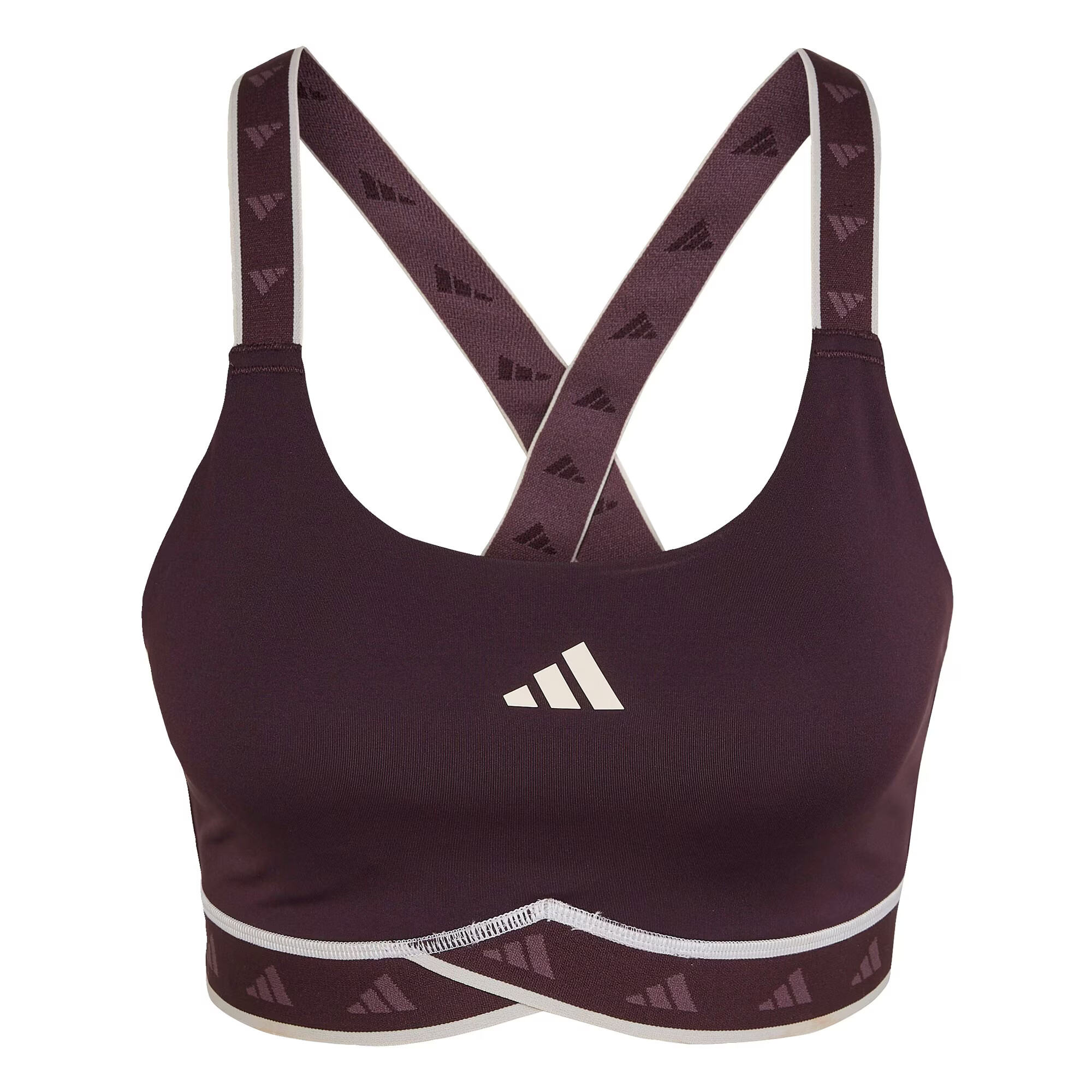 ADIDAS PERFORMANCE Sutien sport 'Powerimpact Medium-Support Techfit' roșu bordeaux / alb - Pled.ro