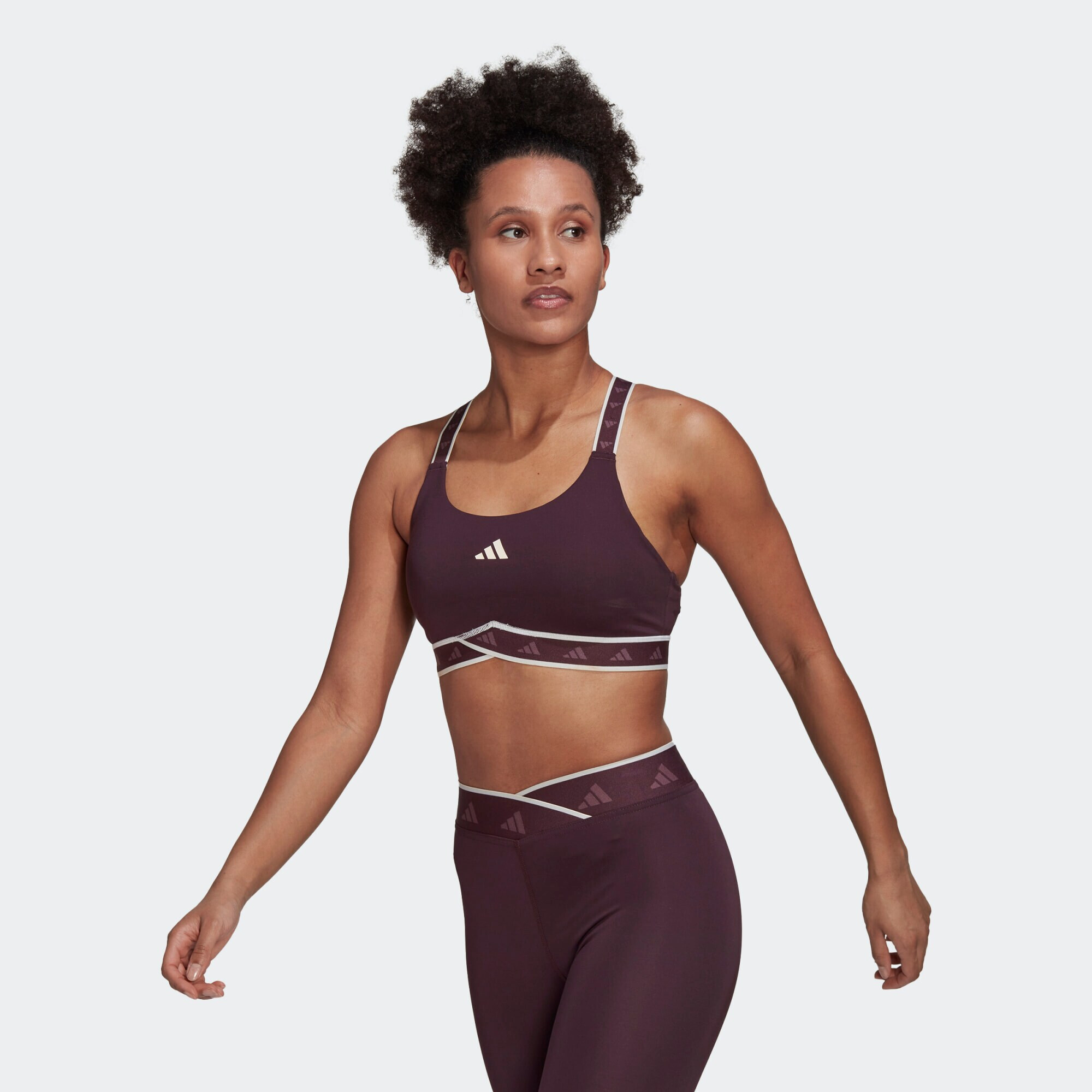 ADIDAS PERFORMANCE Sutien sport 'Powerimpact Medium-Support Techfit' roșu bordeaux / alb - Pled.ro