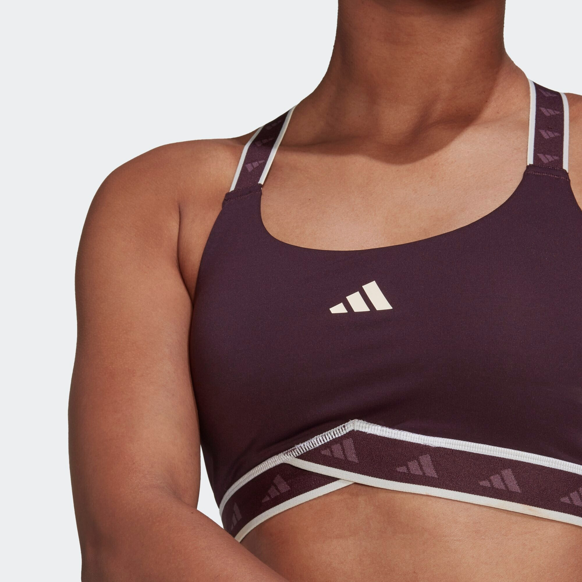 ADIDAS PERFORMANCE Sutien sport 'Powerimpact Medium-Support Techfit' roșu bordeaux / alb - Pled.ro