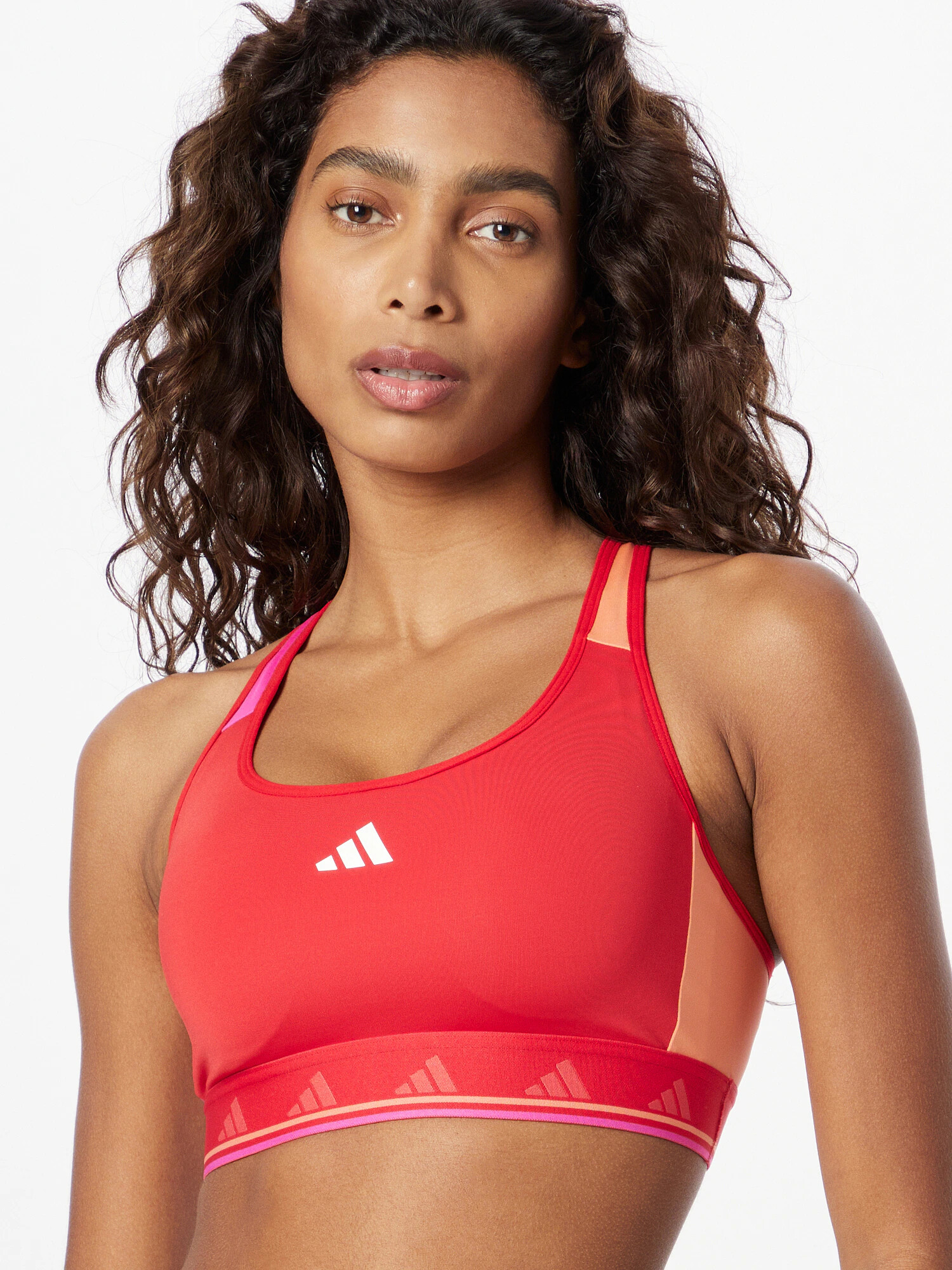 ADIDAS PERFORMANCE Sutien sport 'Powerreact Medium-Support Techfit' roz / roz / roșu - Pled.ro