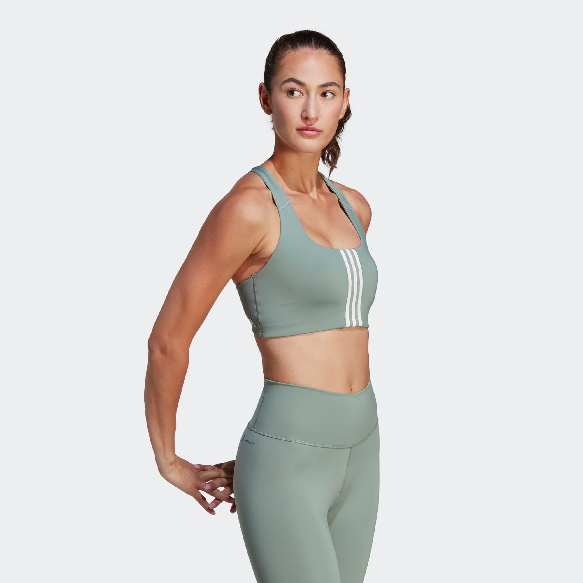 ADIDAS PERFORMANCE Sutien sport 'Coreflow Luxe Studio' verde mentă / alb - Pled.ro