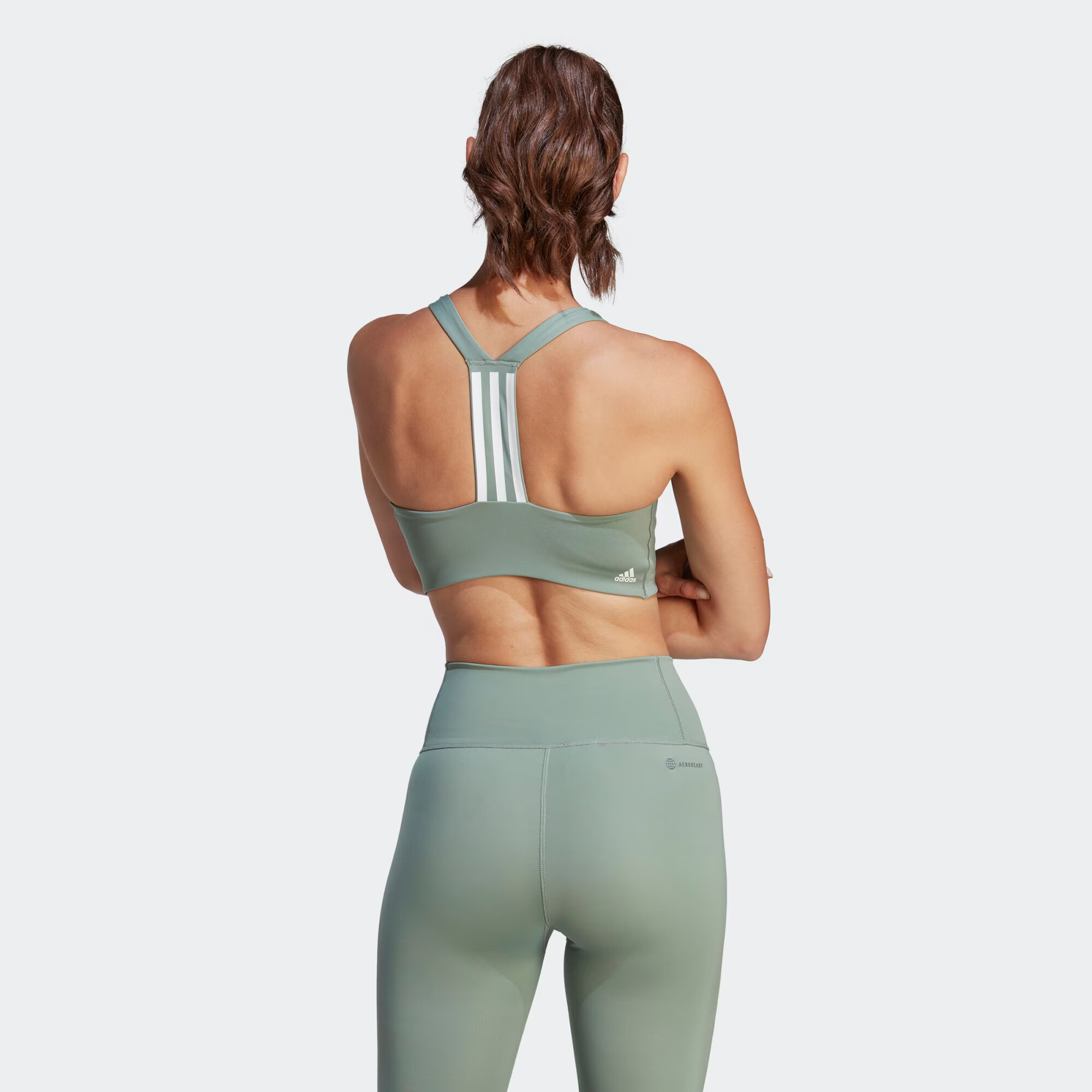 ADIDAS SPORTSWEAR Sutien sport 'Powerimpact' verde mentă / alb - Pled.ro