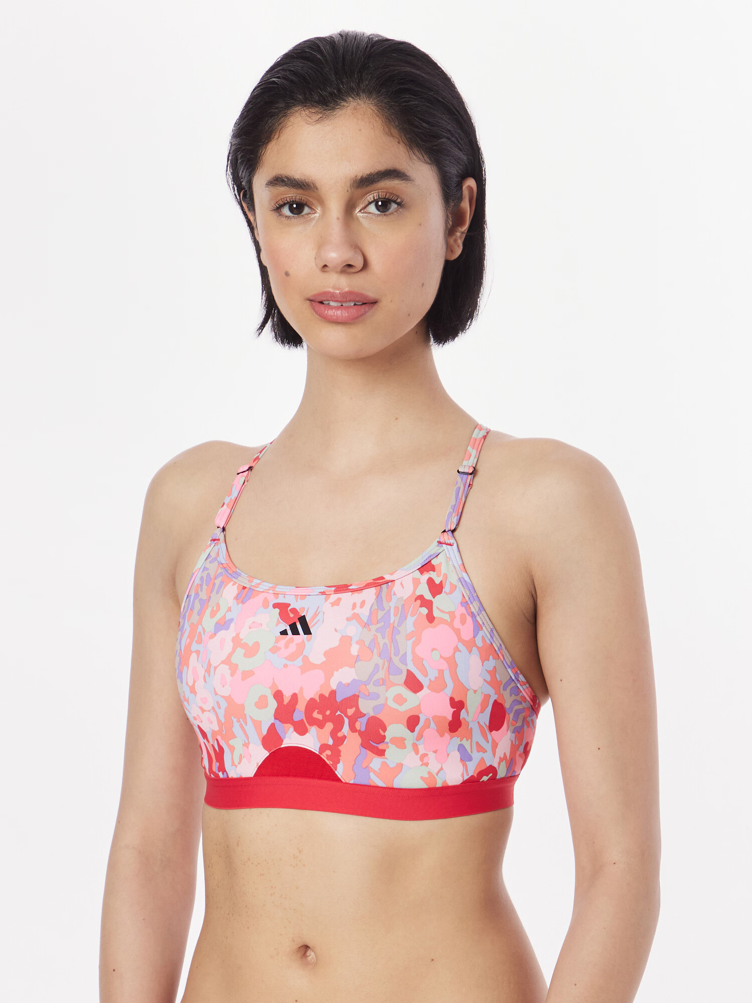 ADIDAS PERFORMANCE Sutien sport 'Aeroreact Light-Support' verde pastel / mov liliachiu / roz / roșu - Pled.ro