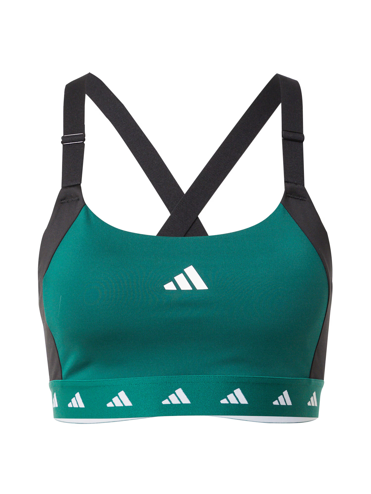 ADIDAS PERFORMANCE Sutien sport 'Powerimpact' verde smarald / negru / alb - Pled.ro