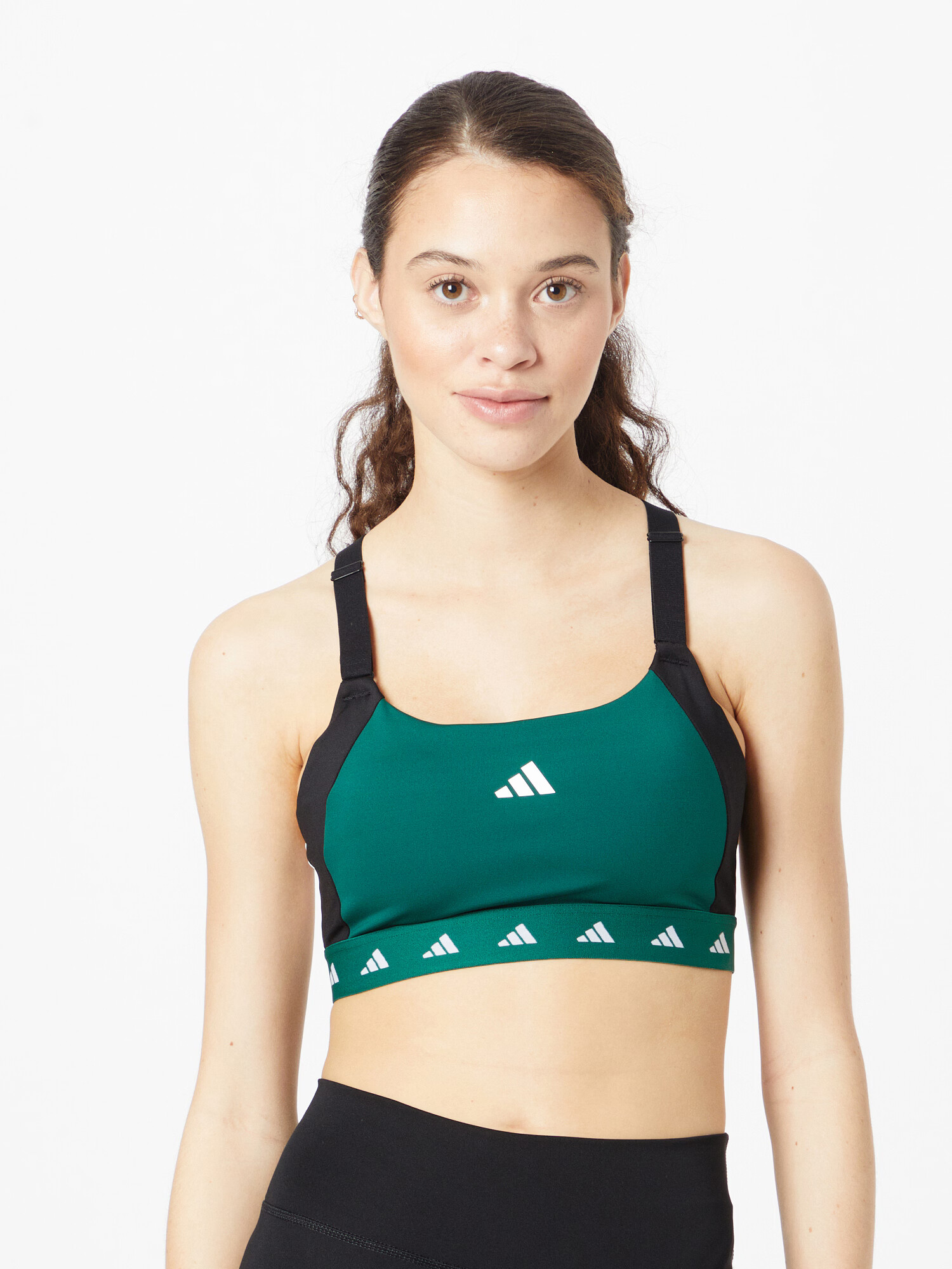 ADIDAS PERFORMANCE Sutien sport 'Powerimpact' verde smarald / negru / alb - Pled.ro