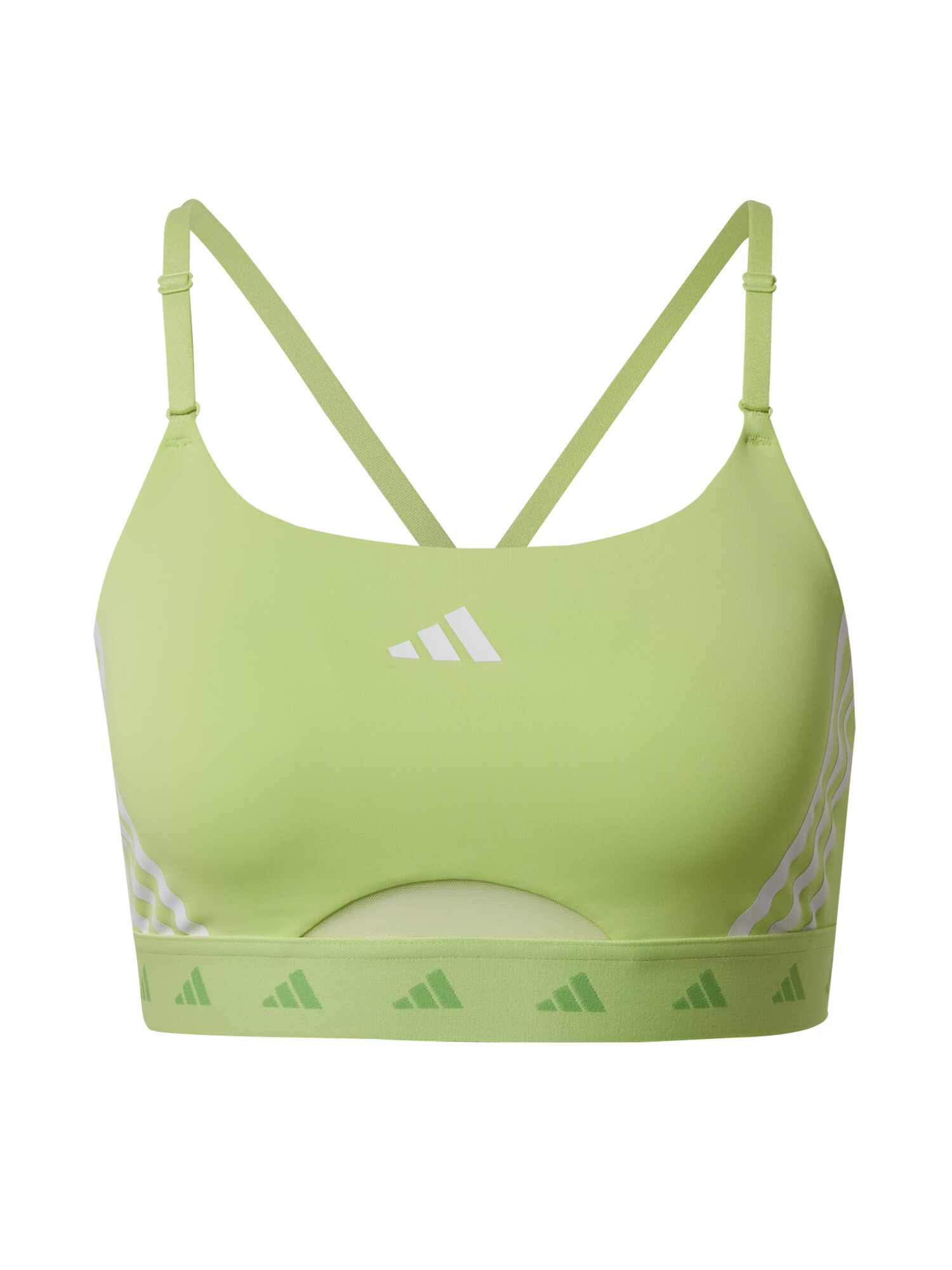 ADIDAS PERFORMANCE Sutien sport 'Aeroreact Hyperglam Light Support' verde / verde limetă / alb - Pled.ro