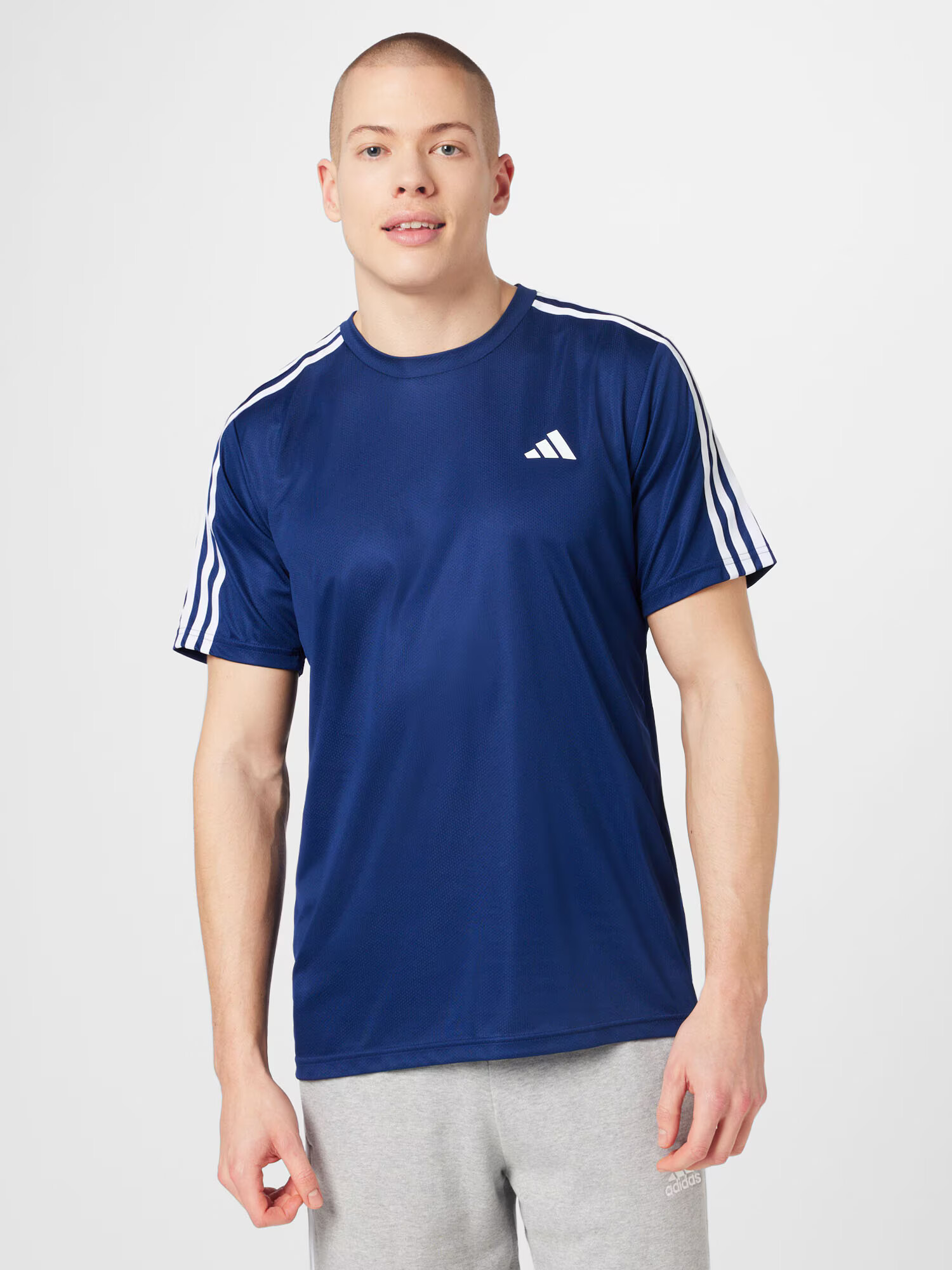 ADIDAS PERFORMANCE Tricou funcțional 'Train Essentials 3-Stripes ' albastru închis / alb - Pled.ro