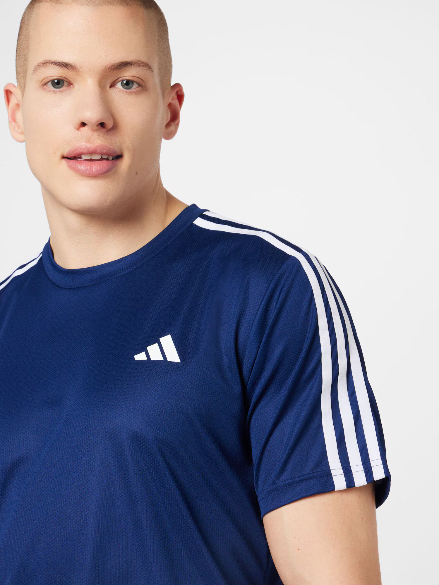 ADIDAS PERFORMANCE Tricou funcțional 'Train Essentials 3-Stripes ' albastru închis / alb - Pled.ro