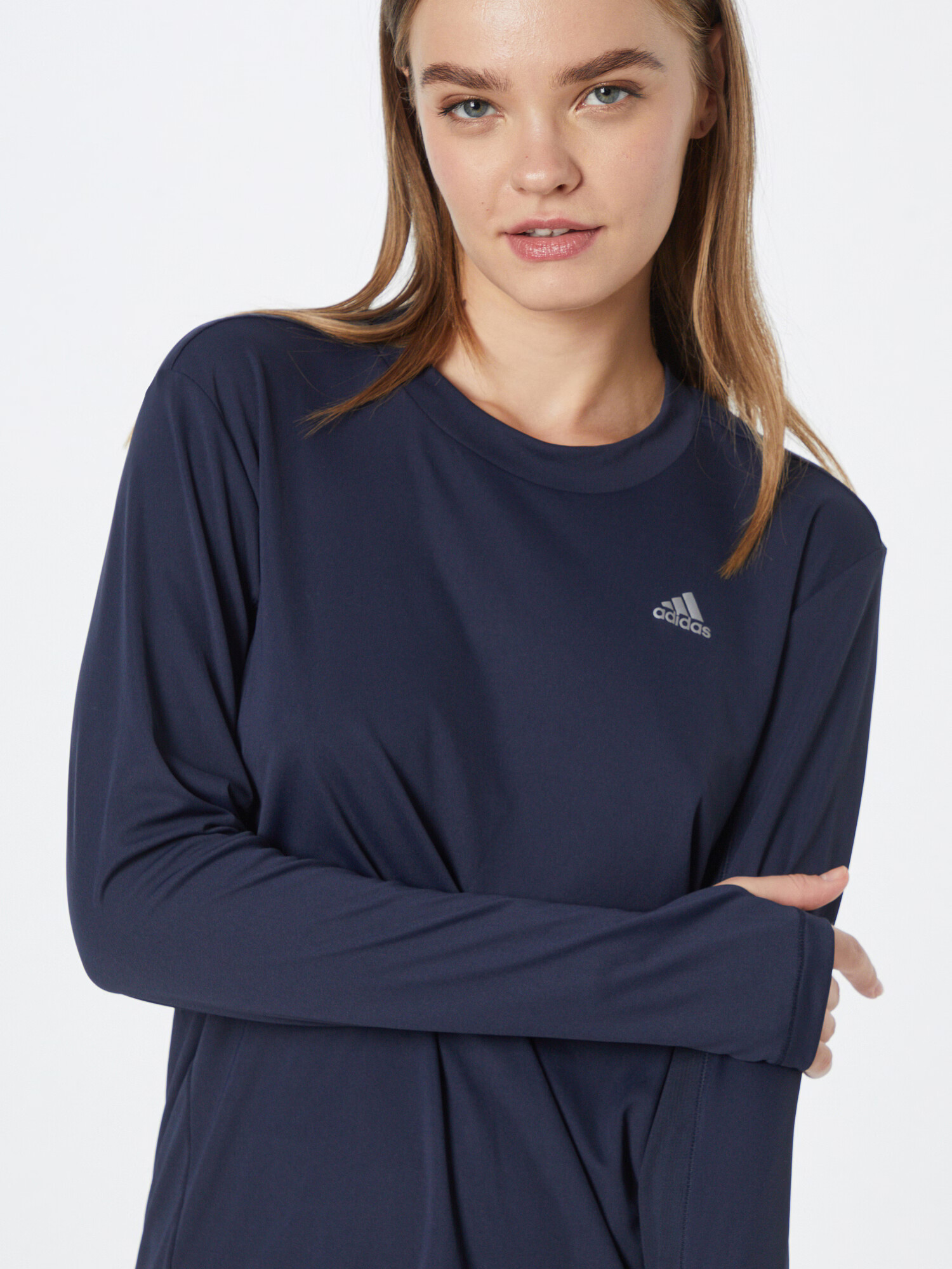 ADIDAS SPORTSWEAR Tricou funcțional '3-Stripes Brand Love' albastru marin / gri argintiu - Pled.ro