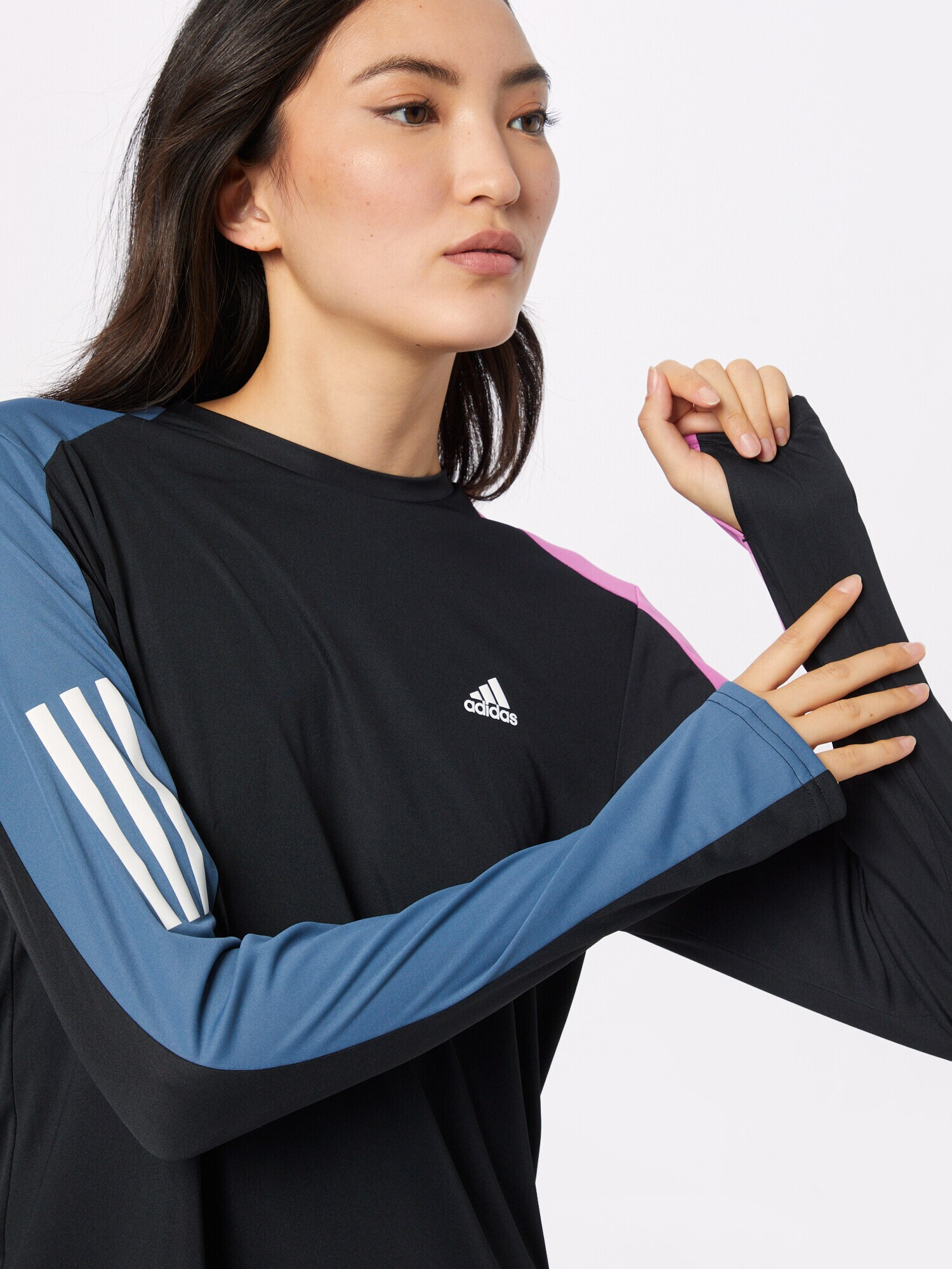 ADIDAS SPORTSWEAR Tricou funcțional 'Own The Run Colorblock ' albastru marin / mov orhidee / negru / alb - Pled.ro