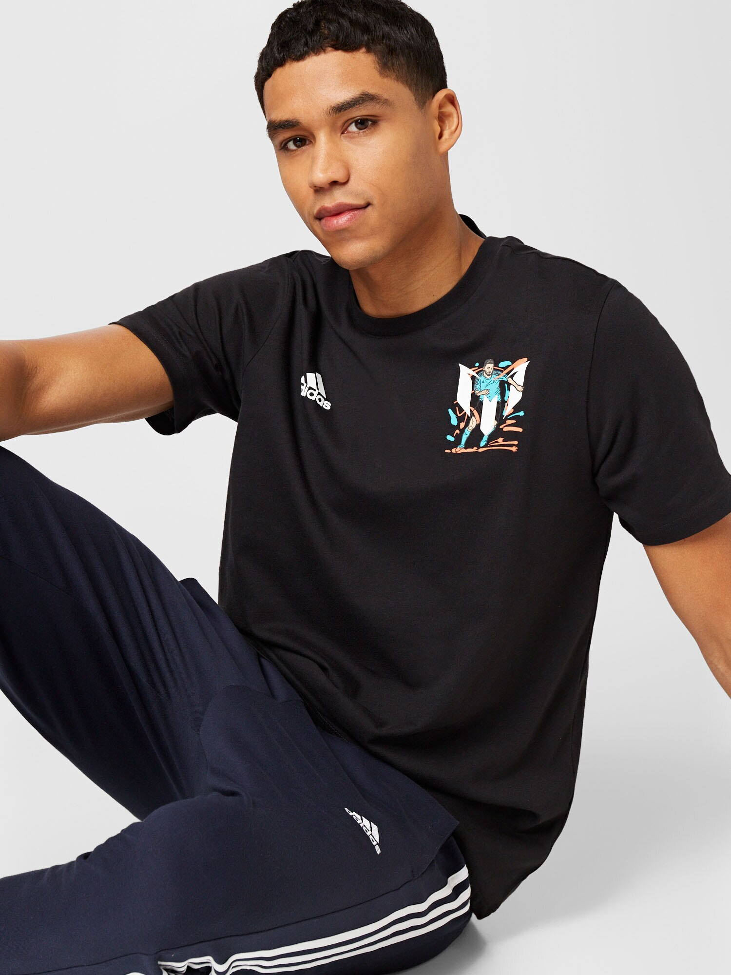 ADIDAS SPORTSWEAR Tricou funcțional albastru aqua / portocaliu caisă / negru / alb - Pled.ro