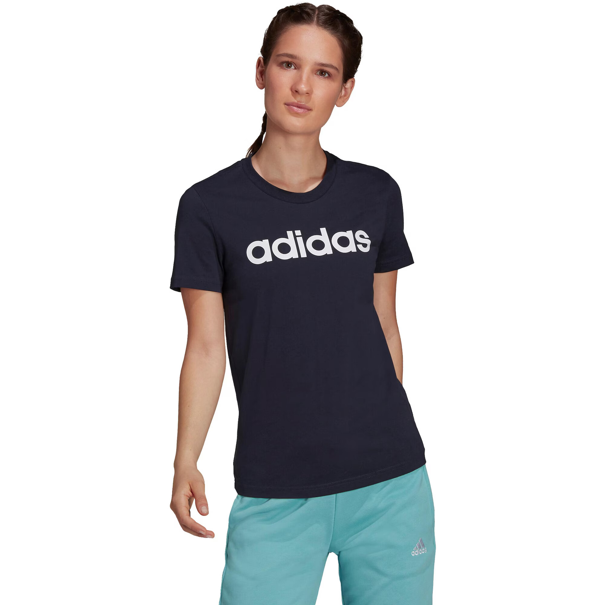 ADIDAS SPORTSWEAR Tricou funcțional 'Essentials Logo' bleumarin / alb - Pled.ro