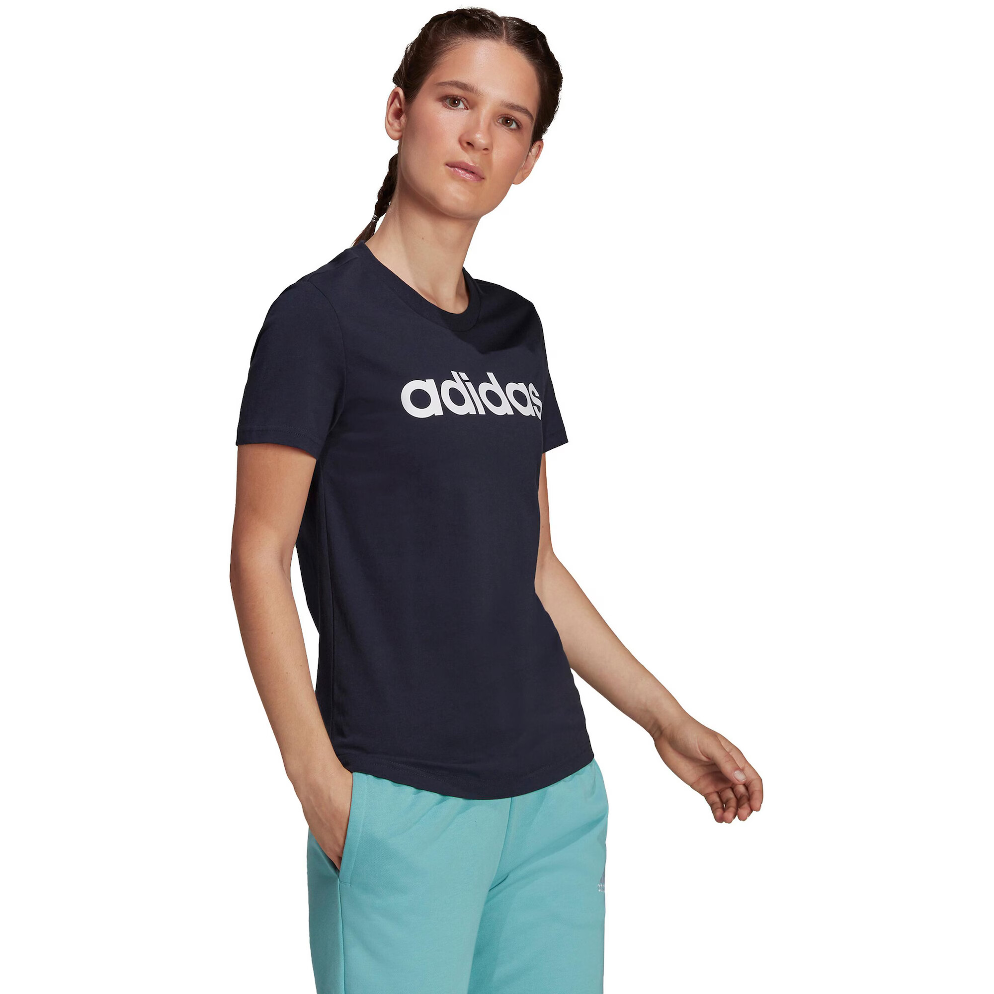 ADIDAS SPORTSWEAR Tricou funcțional 'Essentials Logo' bleumarin / alb - Pled.ro