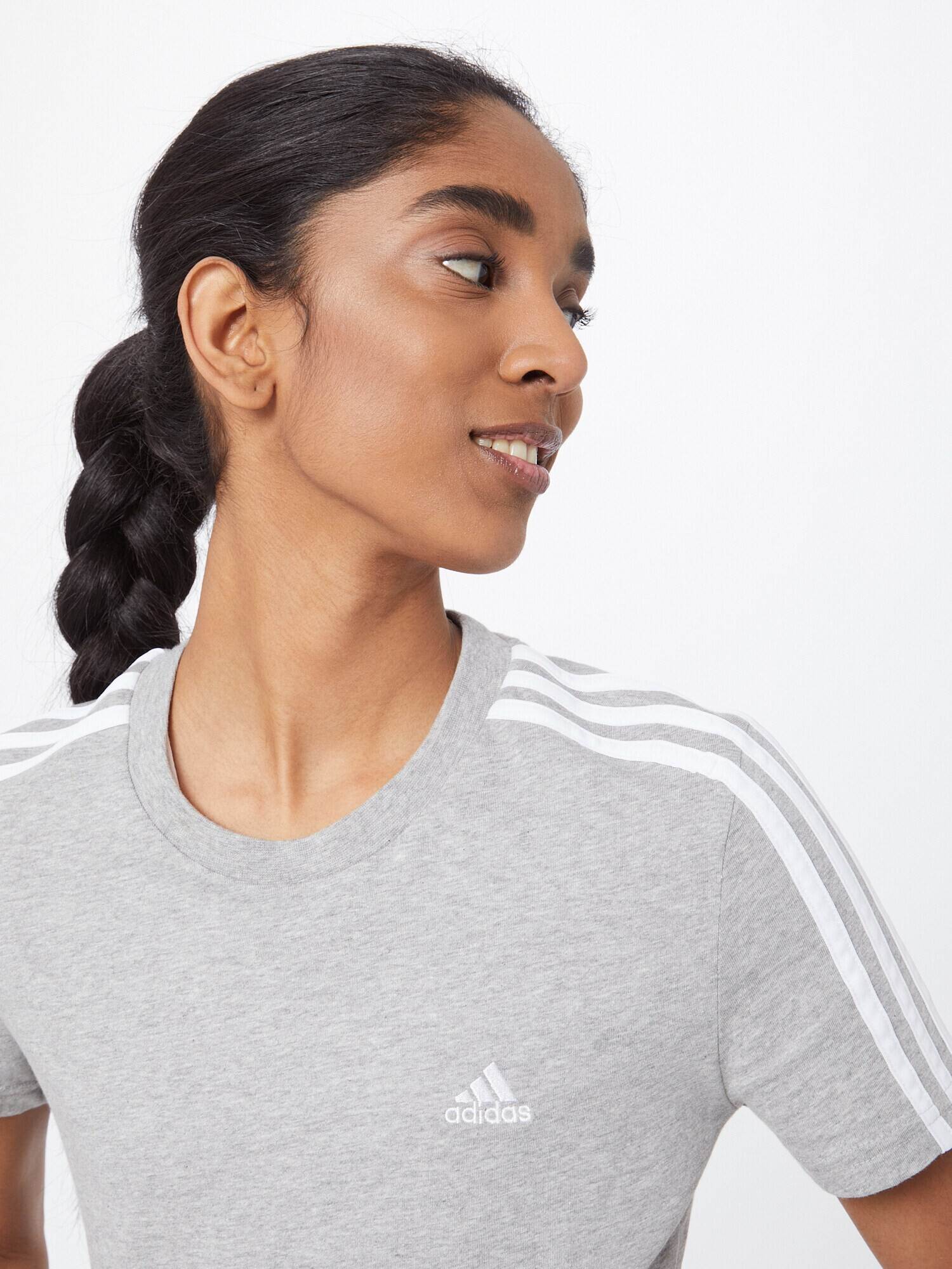 ADIDAS SPORTSWEAR Tricou funcțional 'Essentials' gri / alb - Pled.ro