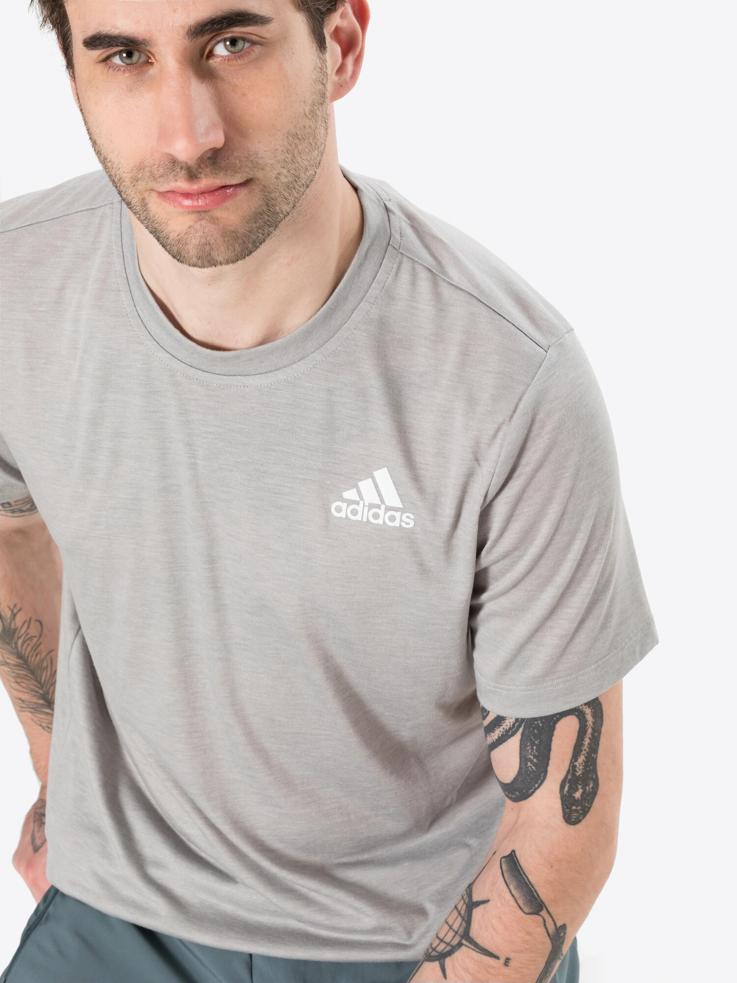 ADIDAS SPORTSWEAR Tricou funcțional 'Aeroready Designed To Move Heathered' gri amestecat / alb - Pled.ro