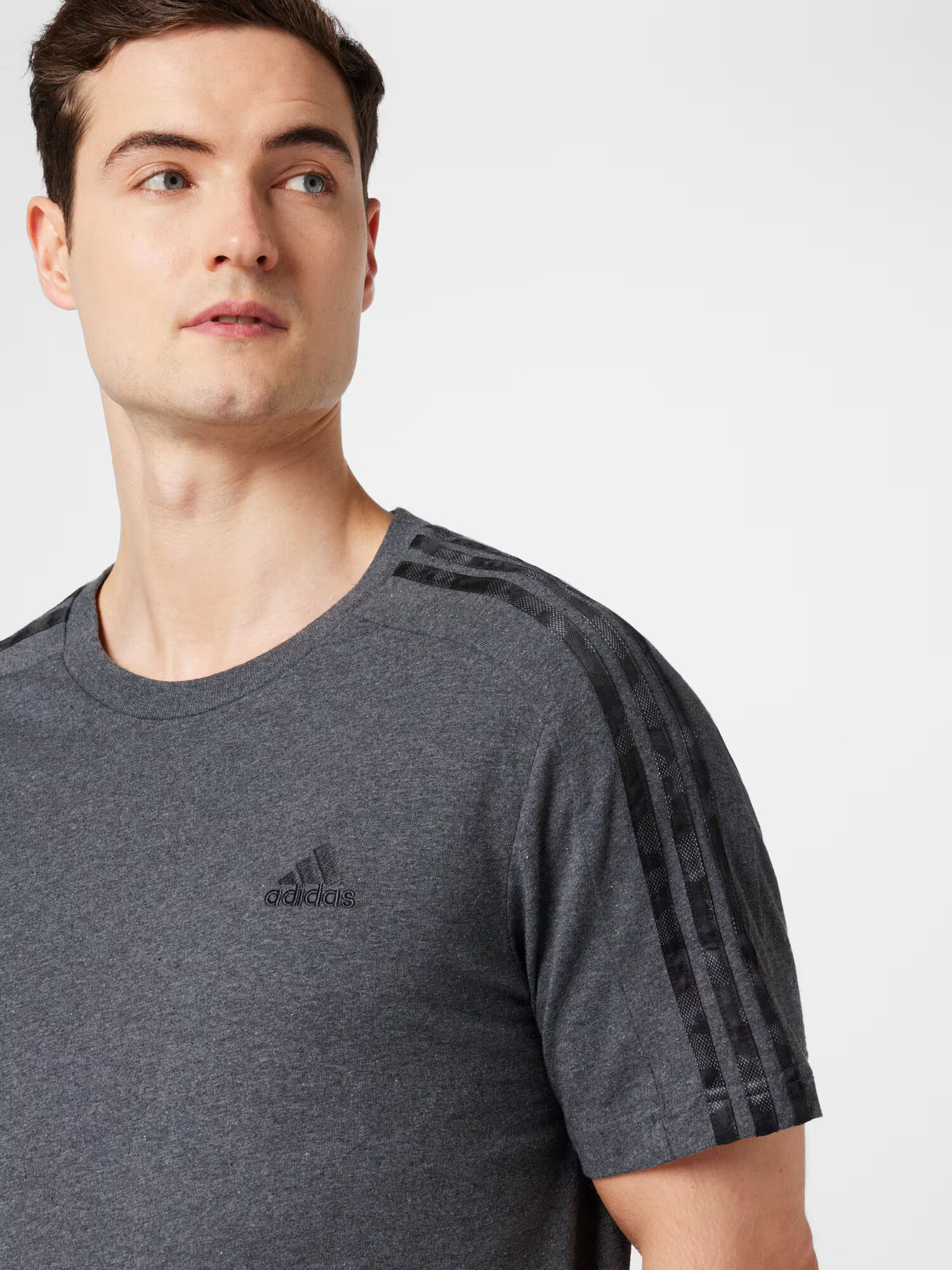 ADIDAS SPORTSWEAR Tricou funcțional 'Essentials 3-Stripes' gri amestecat / negru - Pled.ro