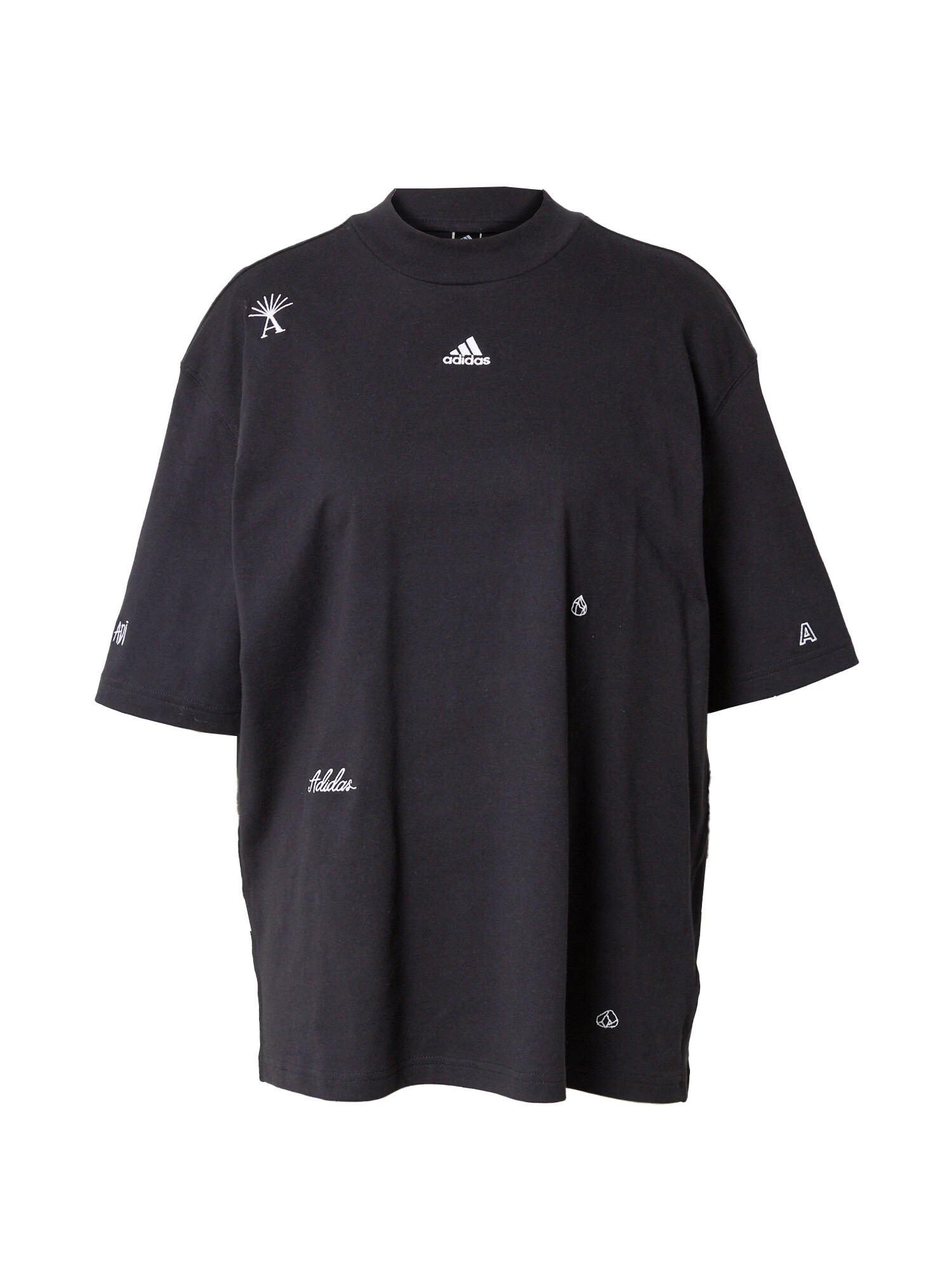 ADIDAS SPORTSWEAR Tricou funcțional 'friend With Healing Crystals Inspired Graphics' negru / alb - Pled.ro