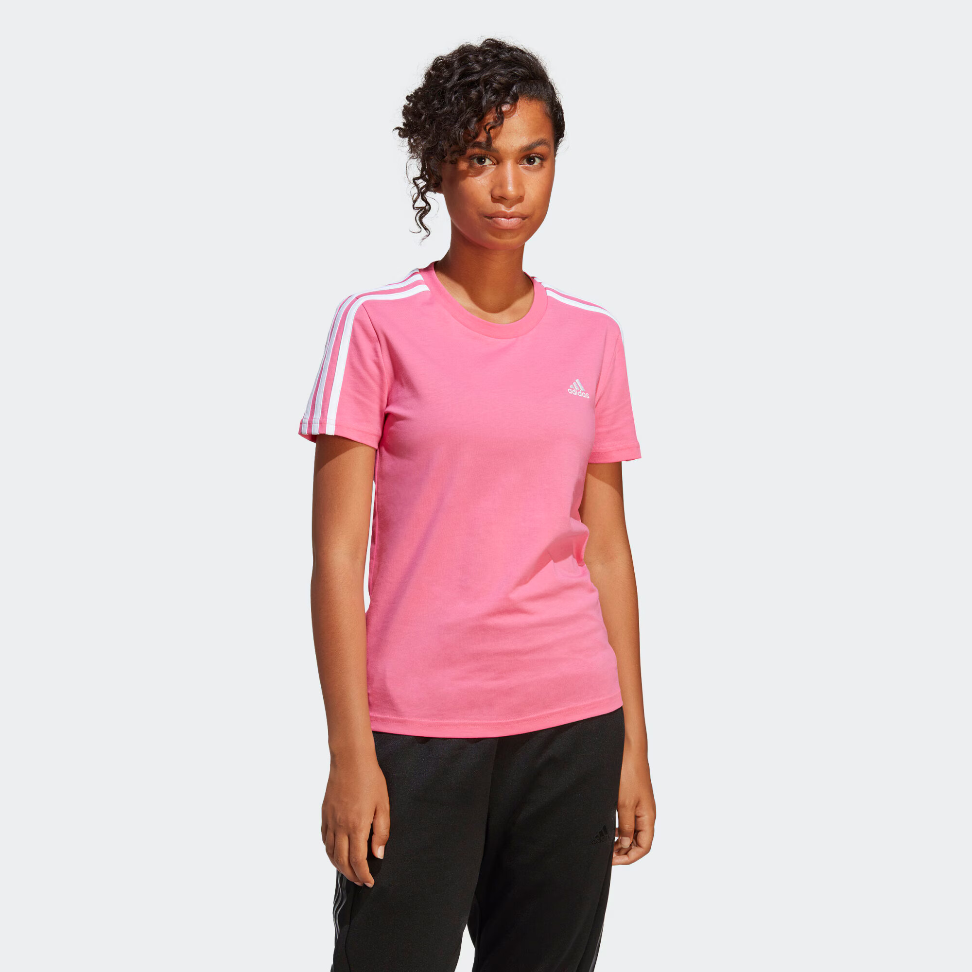 ADIDAS SPORTSWEAR Tricou funcțional 'Essentials 3-Stripes' magenta / alb - Pled.ro