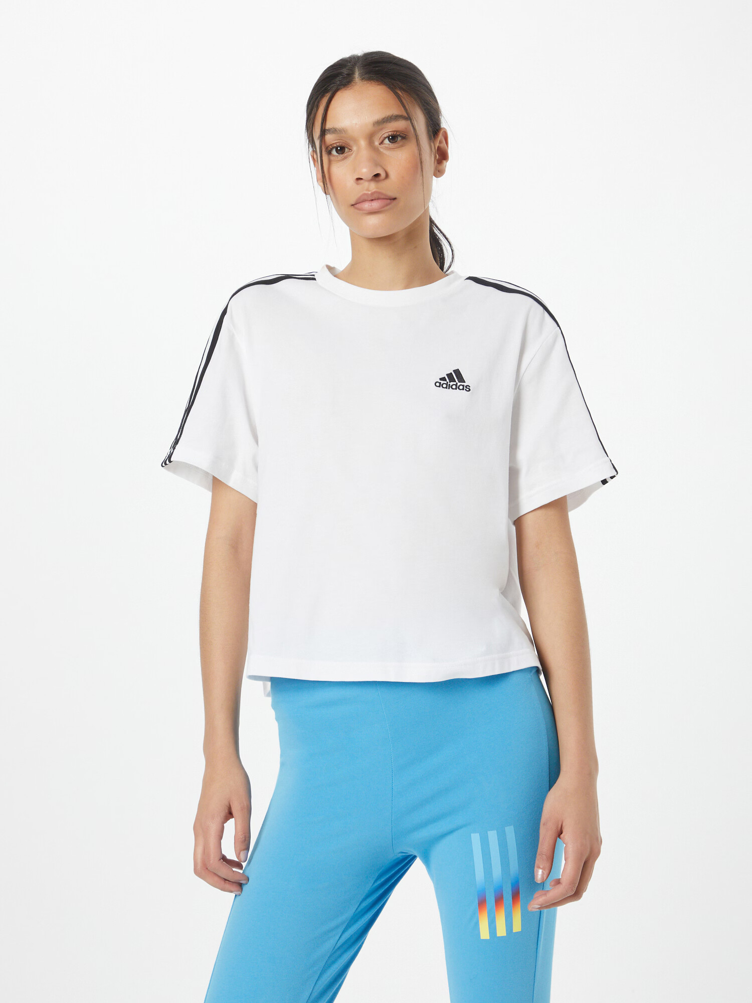 ADIDAS SPORTSWEAR Tricou funcțional 'Essentials 3-Stripes ' negru / alb - Pled.ro