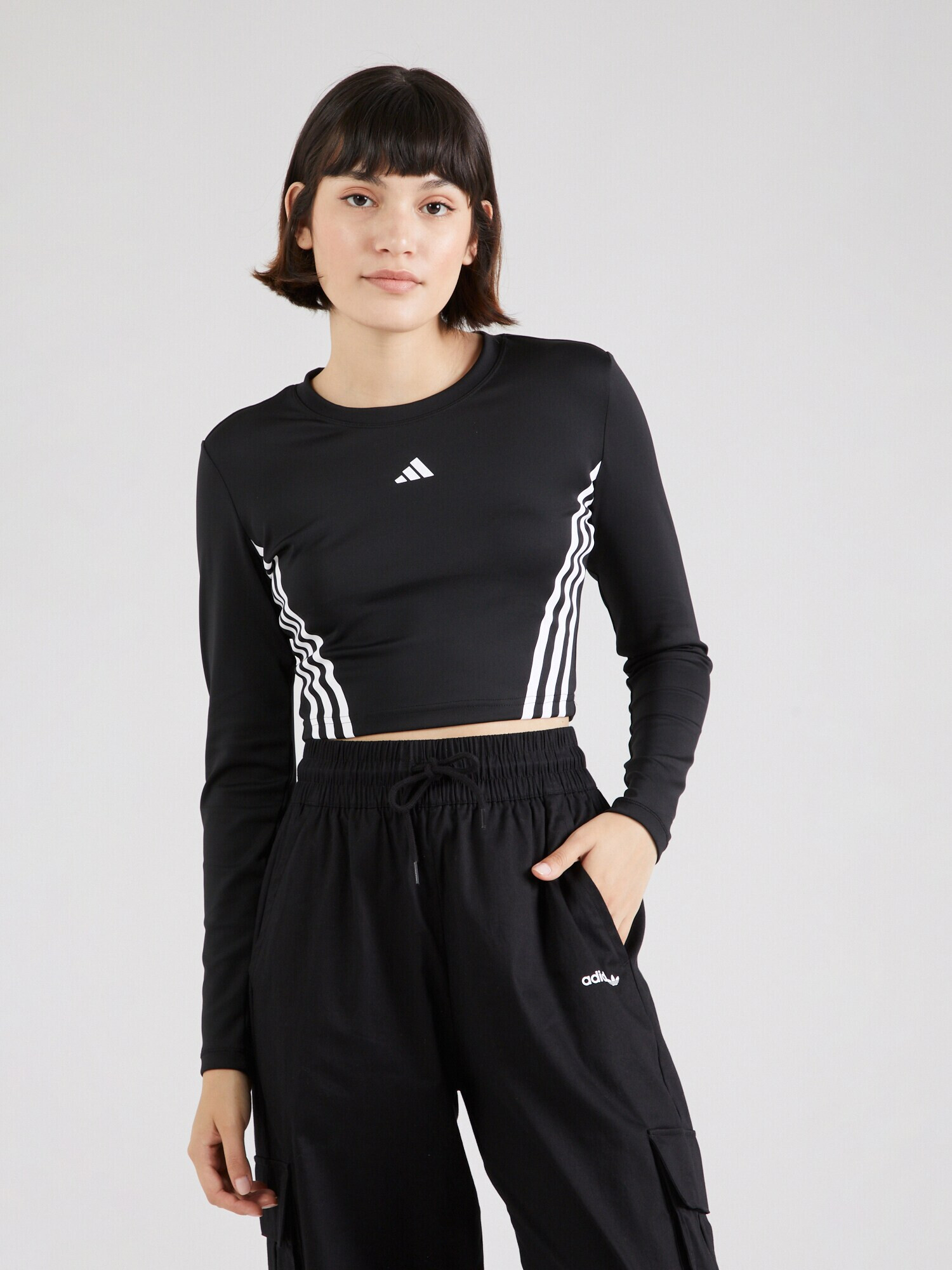 ADIDAS PERFORMANCE Tricou funcțional negru / alb - Pled.ro