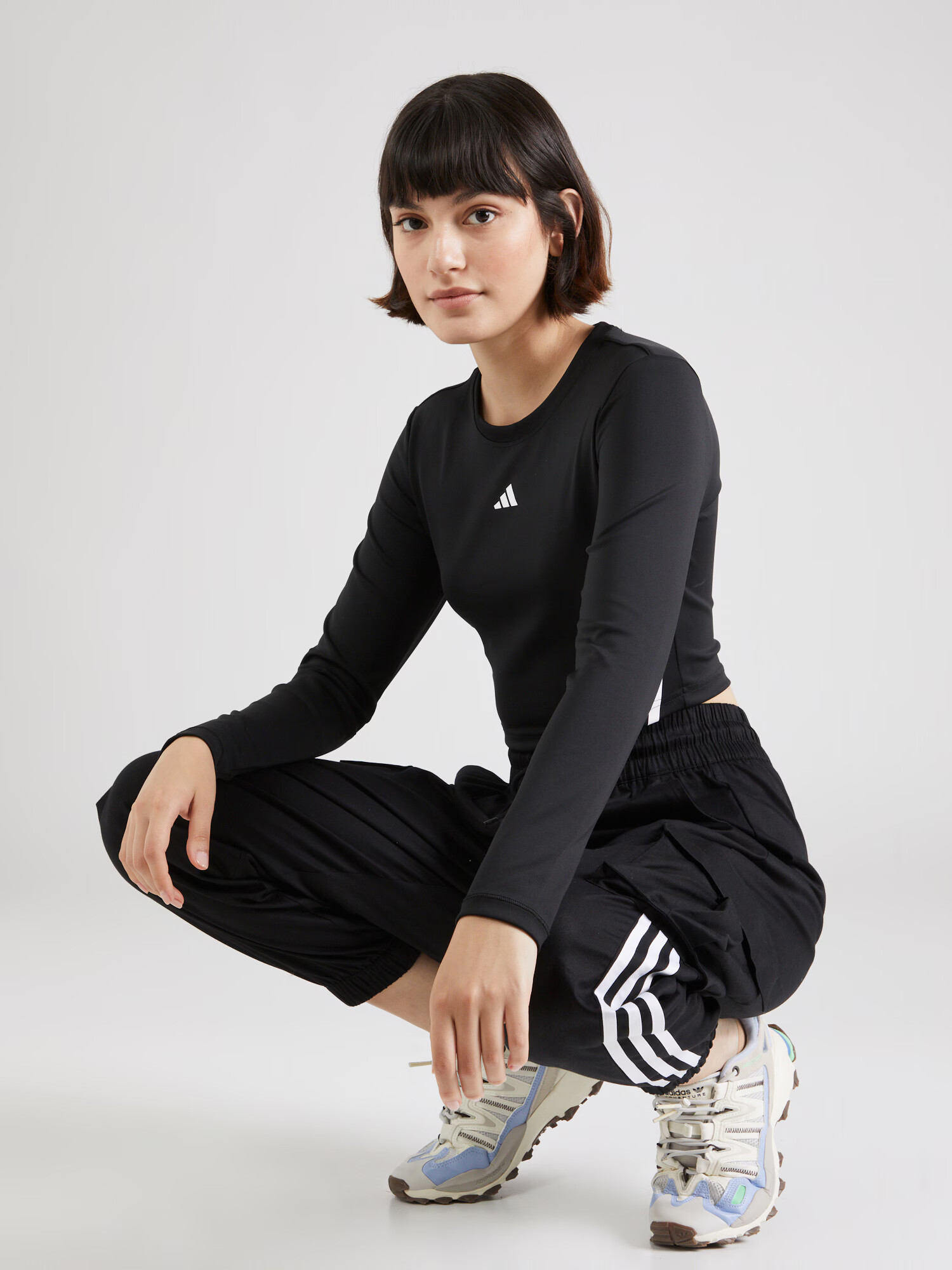 ADIDAS PERFORMANCE Tricou funcțional negru / alb - Pled.ro