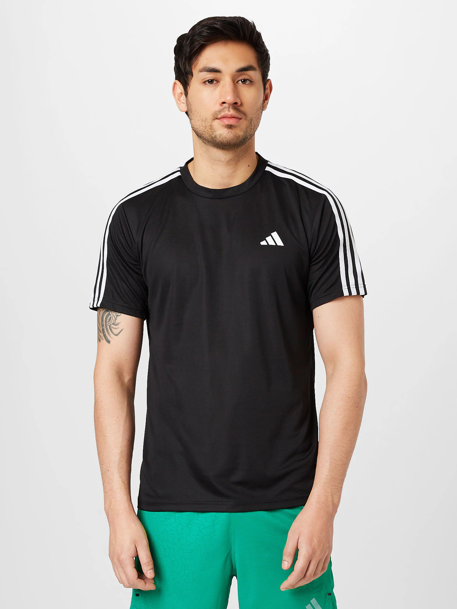 ADIDAS PERFORMANCE Tricou funcțional 'Train Essentials 3-Stripes ' negru / alb - Pled.ro