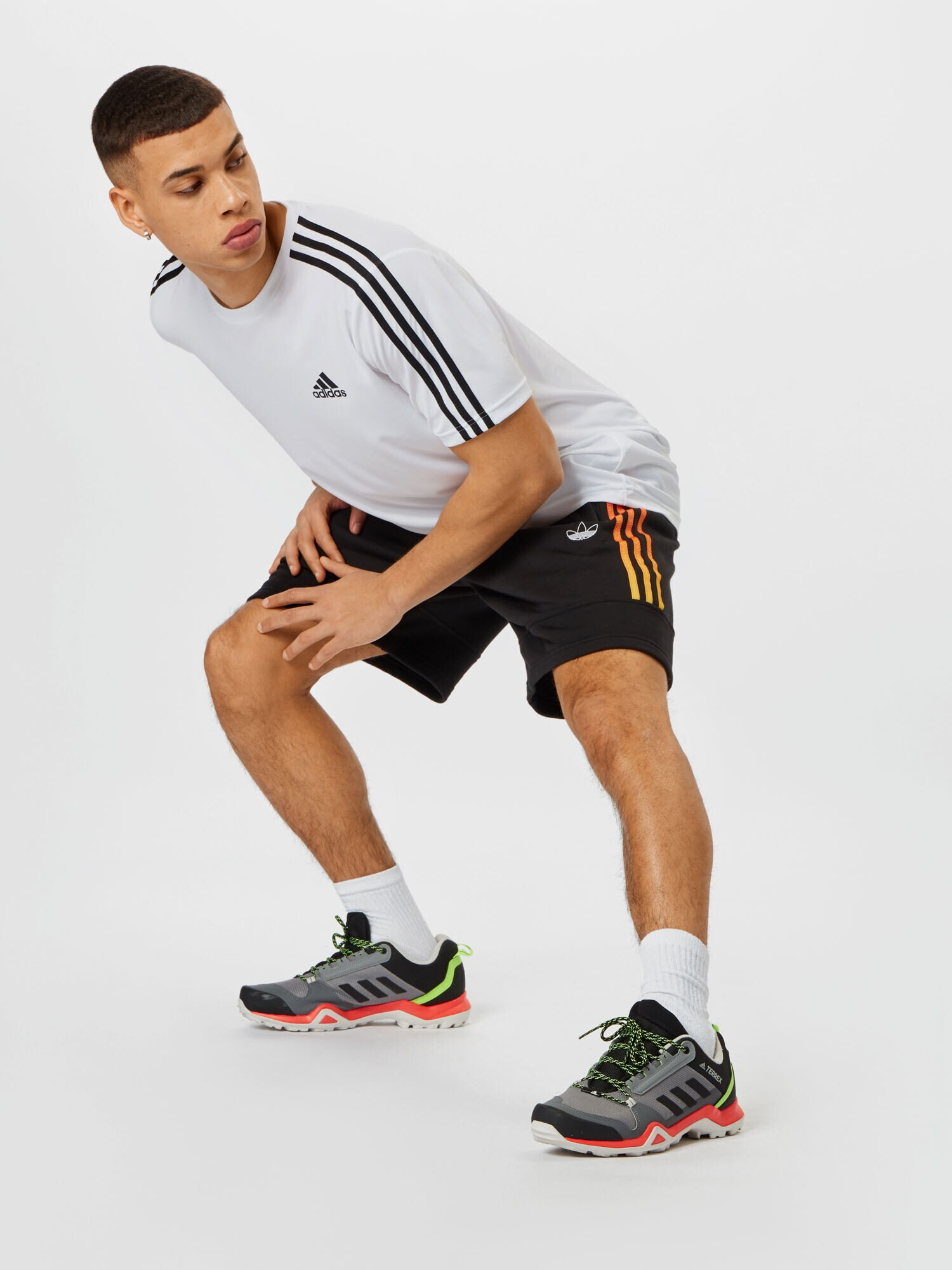 ADIDAS SPORTSWEAR Tricou funcțional 'Aeroready Designed To Move 3-Stripes' negru / alb - Pled.ro