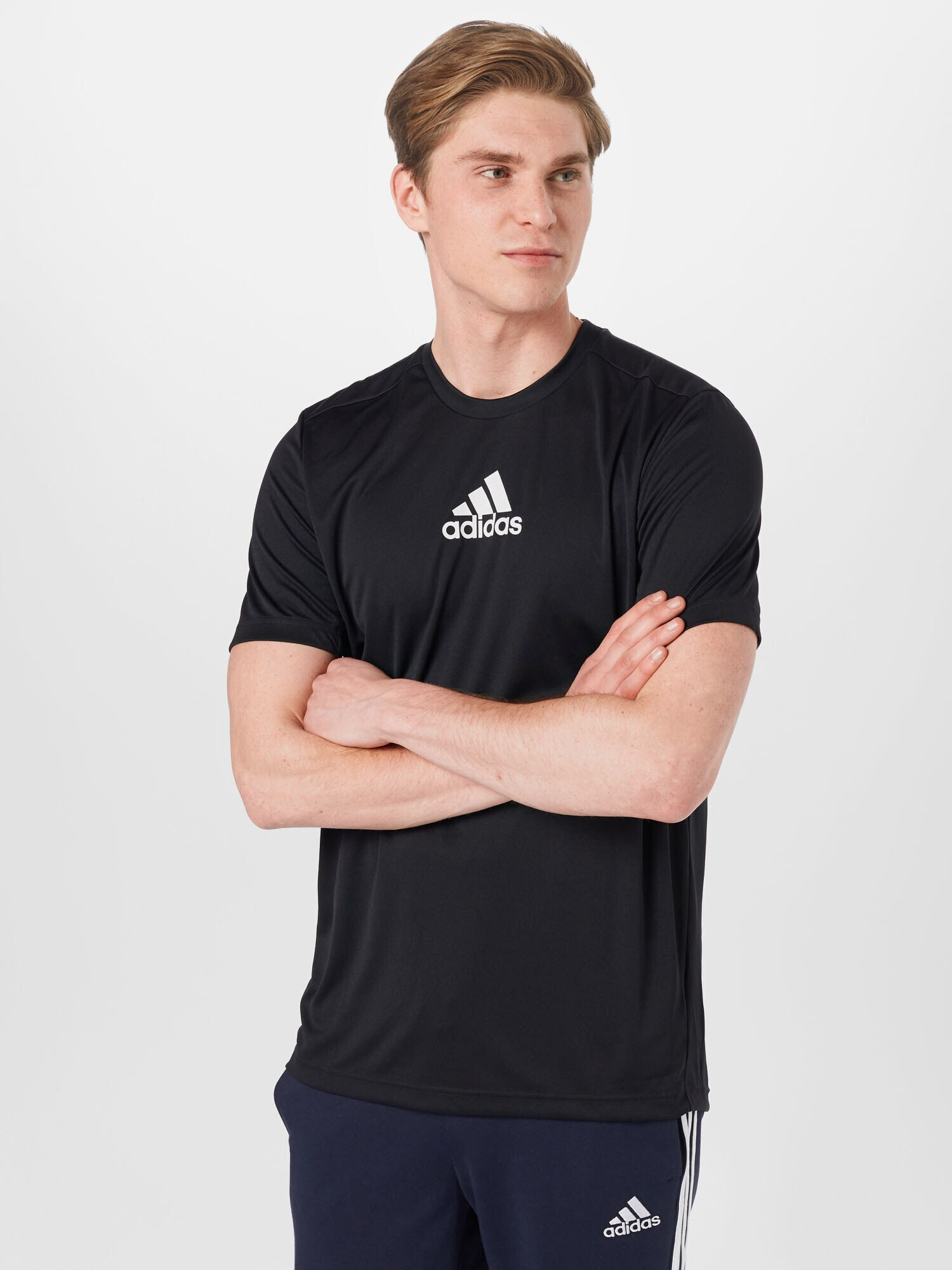 ADIDAS SPORTSWEAR Tricou funcțional 'Designed To Move 3-Stripes' negru / alb - Pled.ro