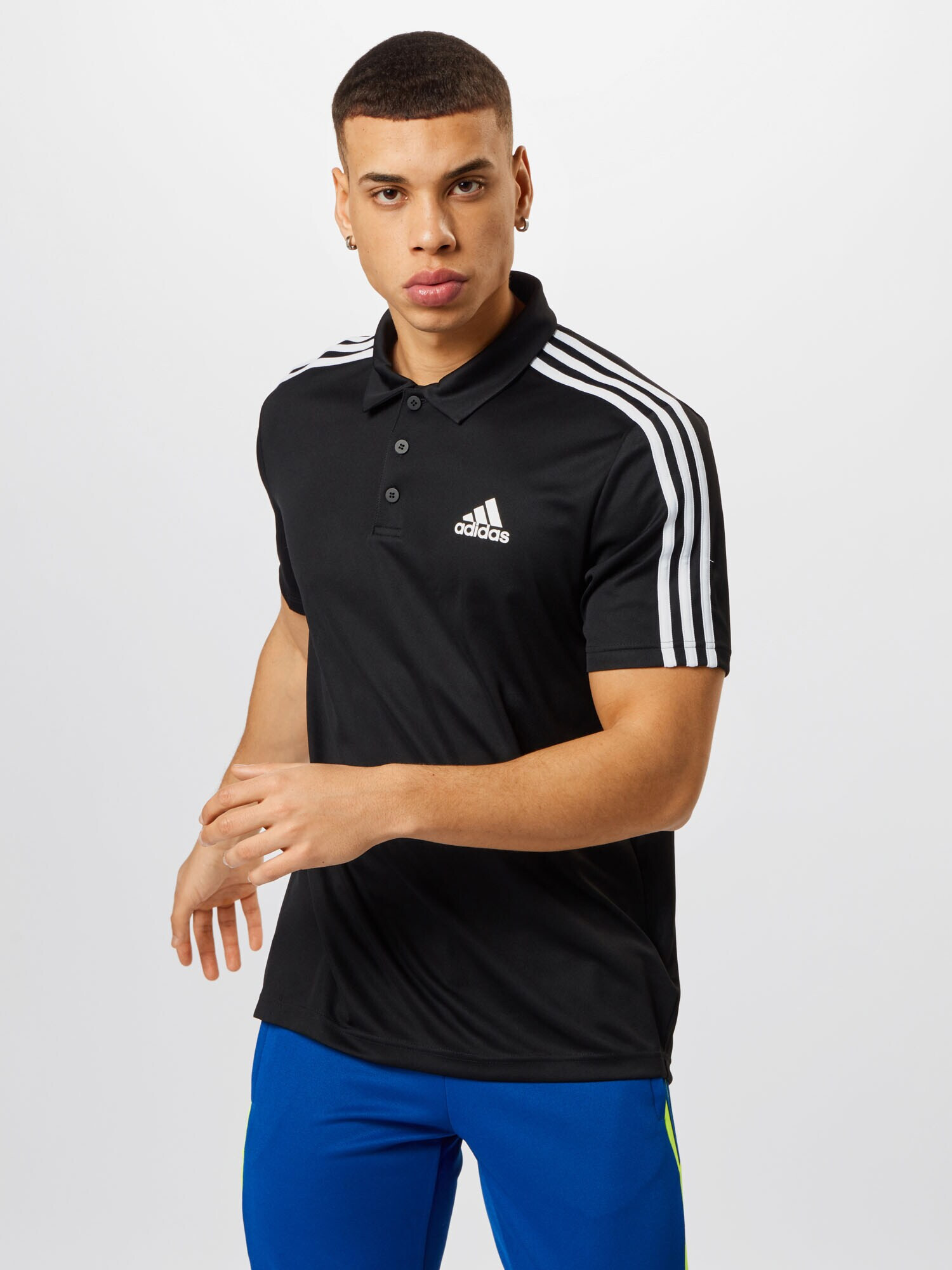 ADIDAS SPORTSWEAR Tricou funcțional 'Primeblue Designed To Move 3-Stripes' negru / alb - Pled.ro