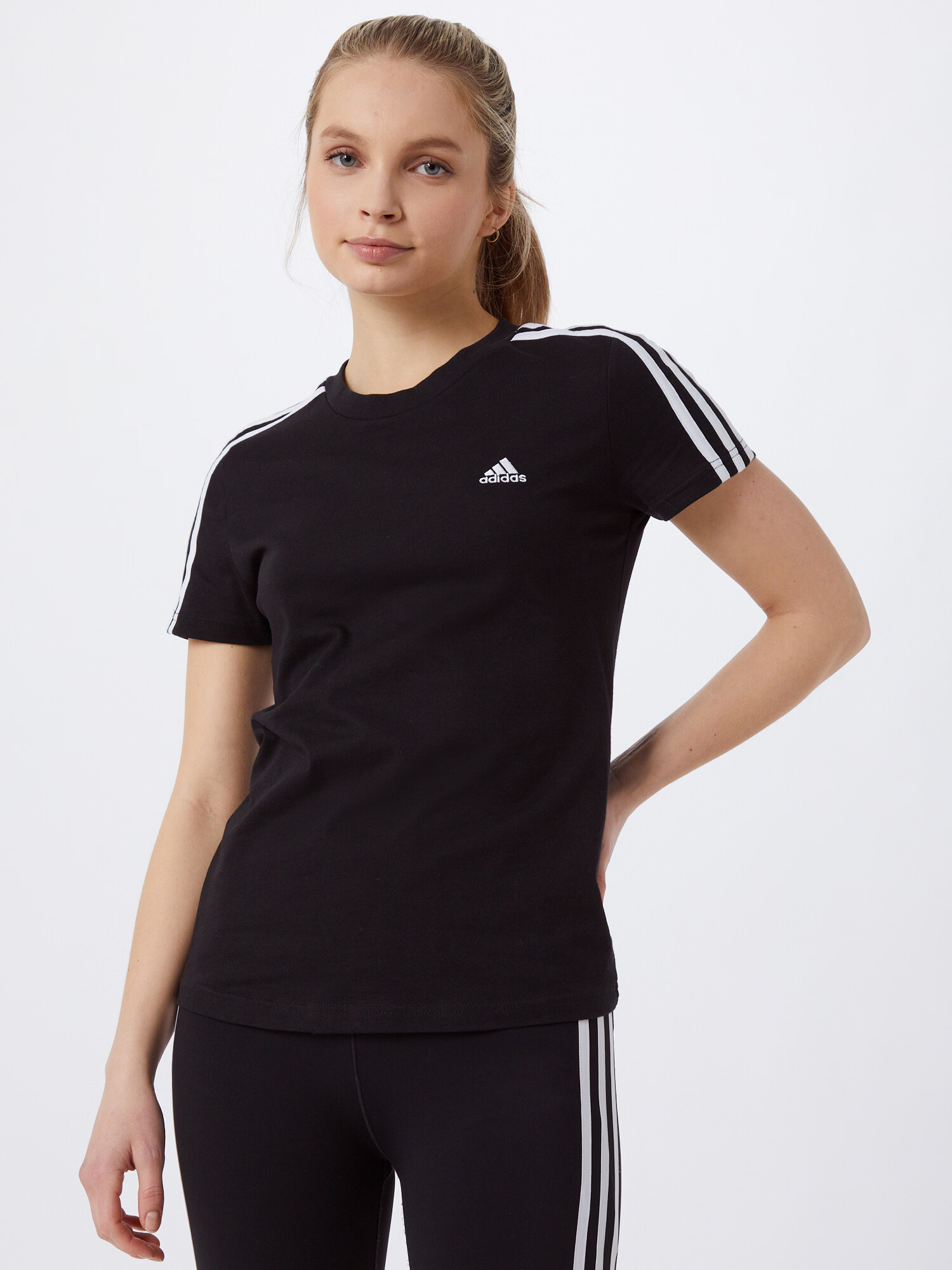 ADIDAS SPORTSWEAR Tricou funcțional 'Essentials' negru / alb - Pled.ro