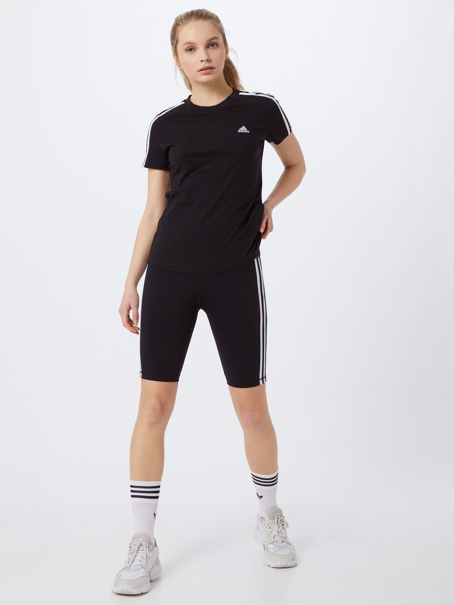 ADIDAS SPORTSWEAR Tricou funcțional 'Essentials' negru / alb - Pled.ro