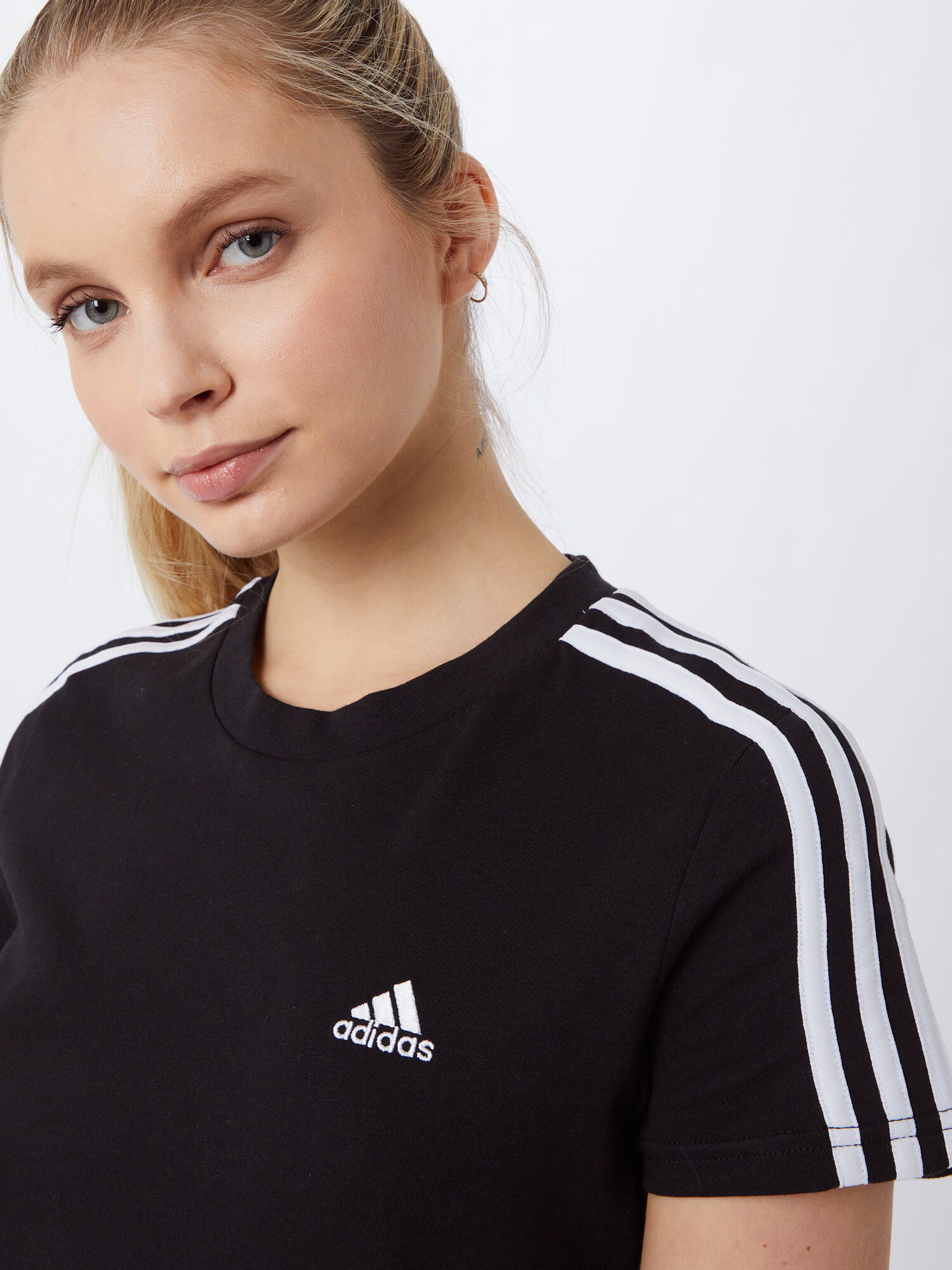 ADIDAS SPORTSWEAR Tricou funcțional 'Essentials' negru / alb - Pled.ro