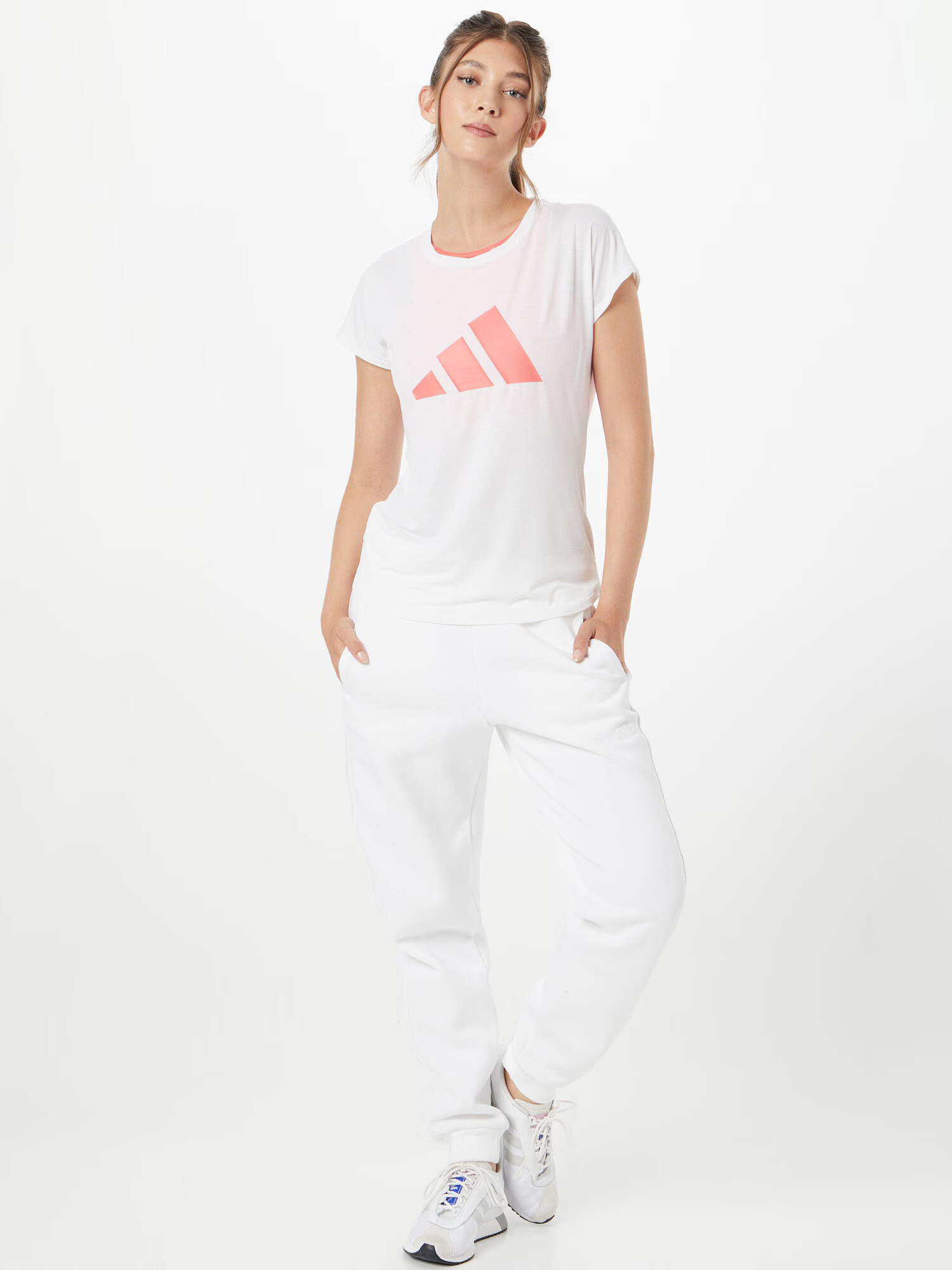 ADIDAS PERFORMANCE Tricou funcțional portocaliu somon / alb - Pled.ro