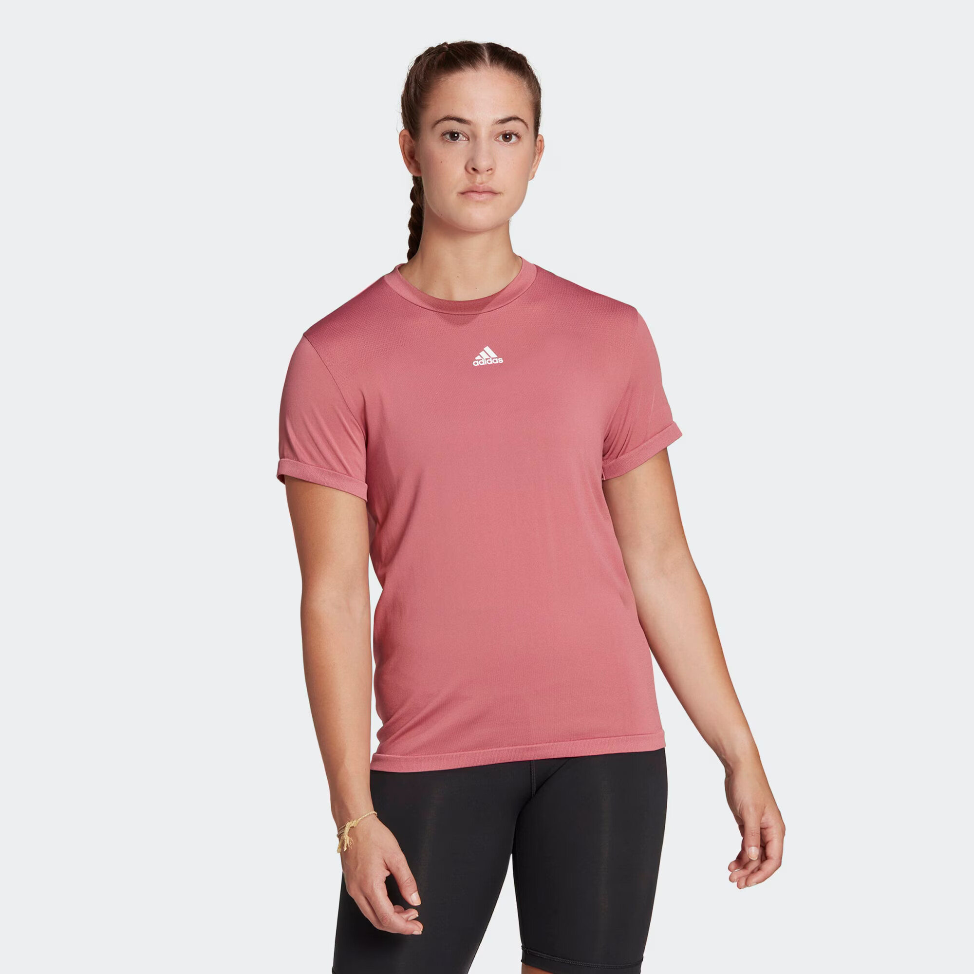 ADIDAS SPORTSWEAR Tricou funcțional 'Aero Seamless' roz deschis / alb - Pled.ro