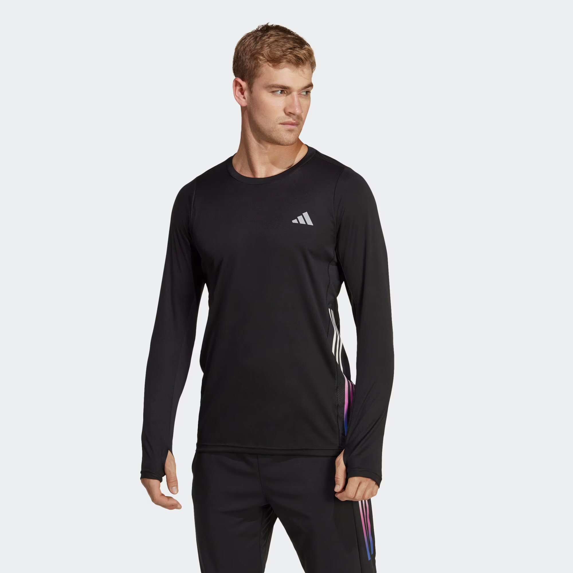 ADIDAS PERFORMANCE Tricou funcțional 'Run Icons 3-Stripes' negru / alb - Pled.ro