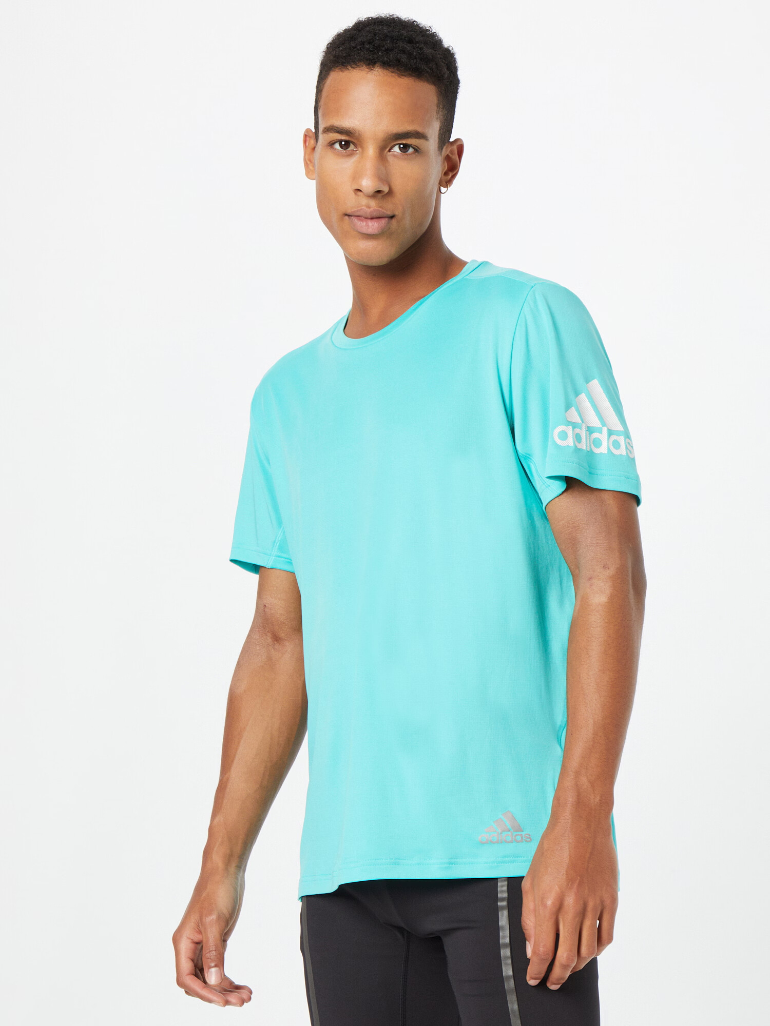 ADIDAS PERFORMANCE Tricou funcțional turcoaz / alb - Pled.ro