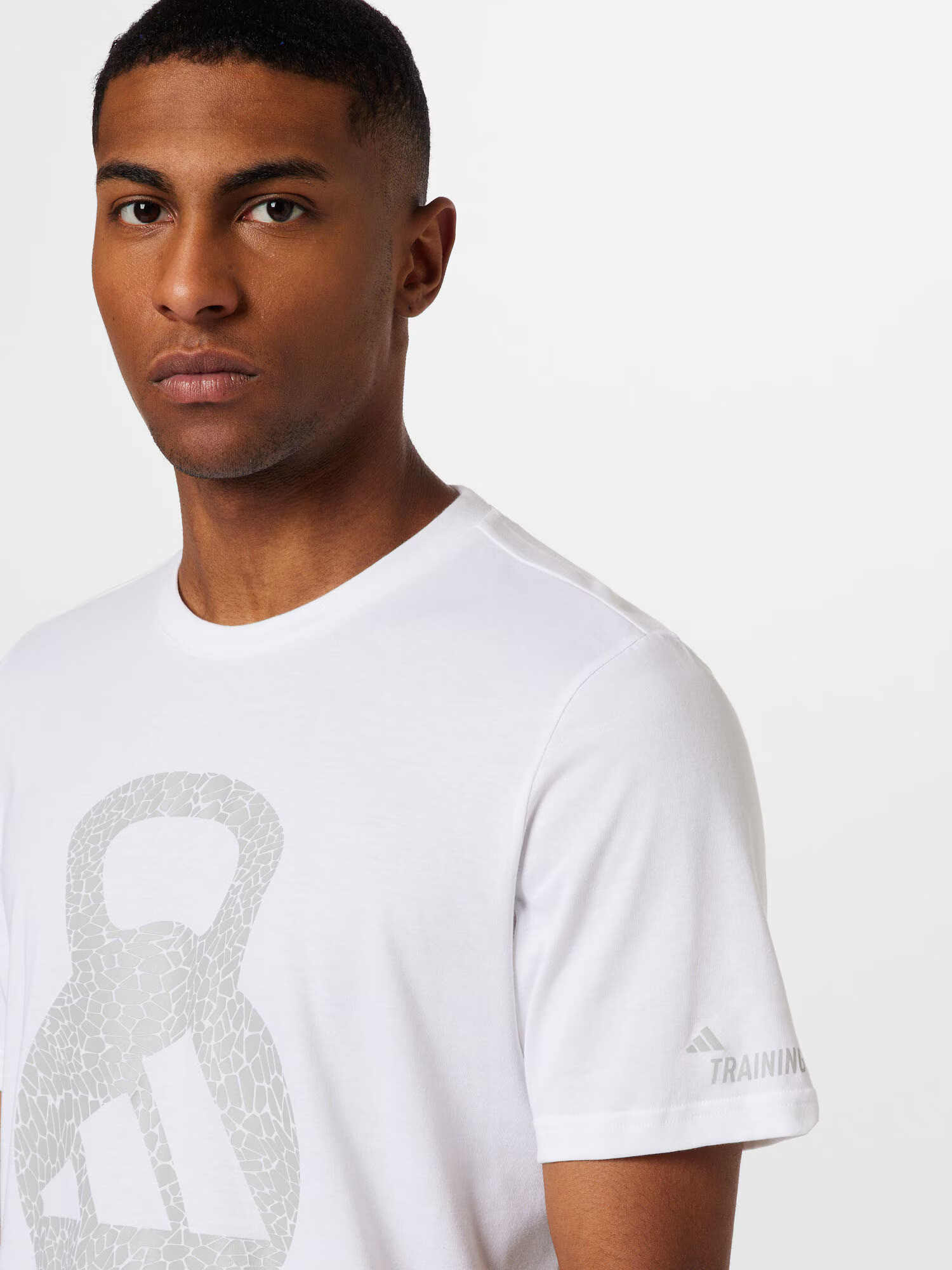 ADIDAS PERFORMANCE Tricou funcțional 'Aeroready Logo Graphic Sleeve' gri deschis / alb - Pled.ro