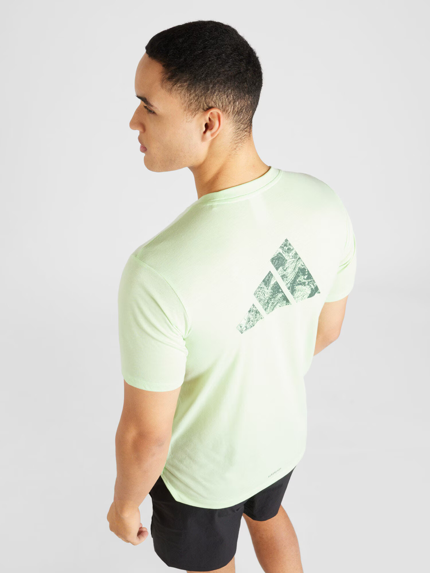 ADIDAS PERFORMANCE Tricou gri închis / verde mentă / verde închis - Pled.ro