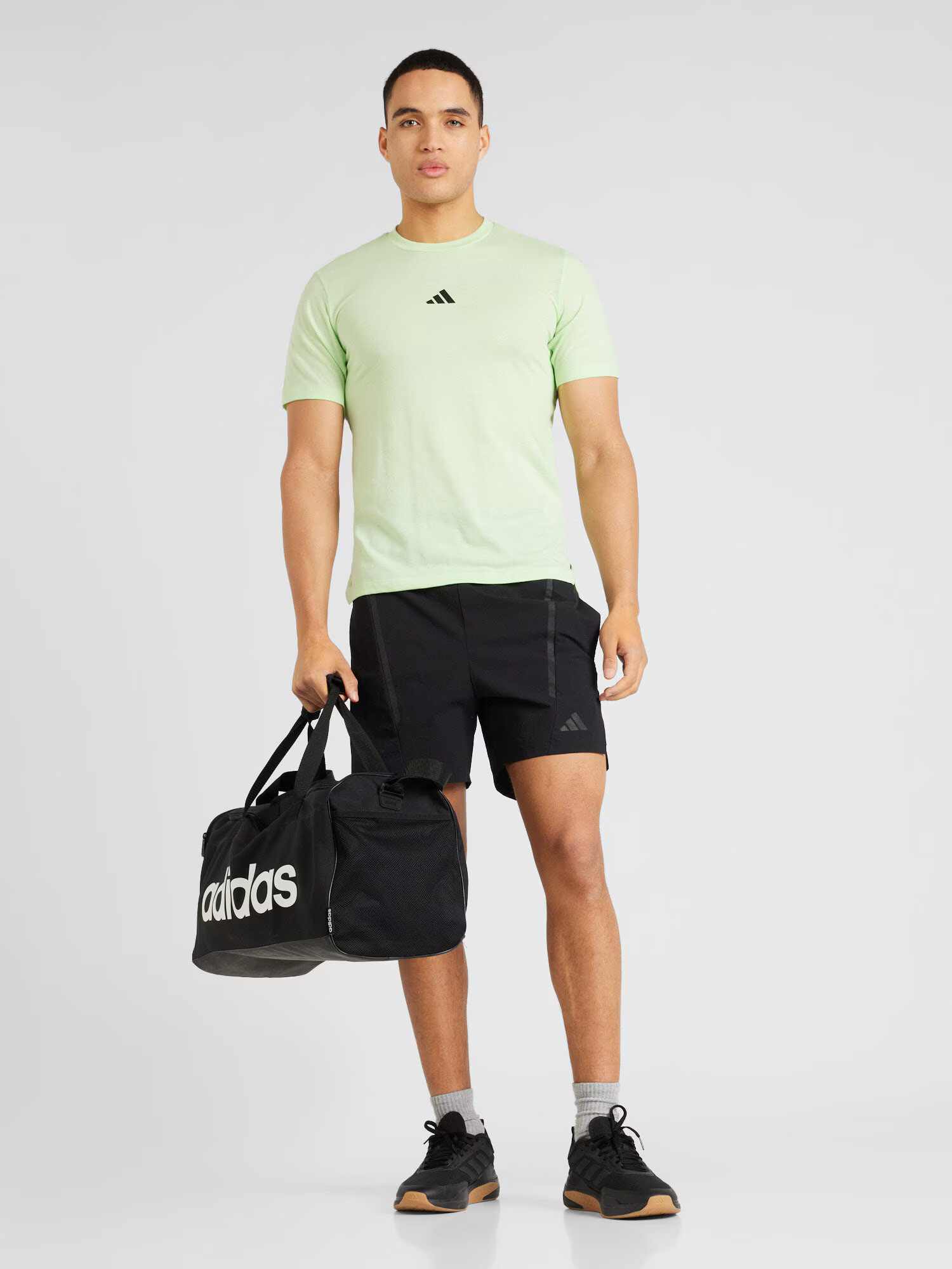 ADIDAS PERFORMANCE Tricou gri închis / verde mentă / verde închis - Pled.ro