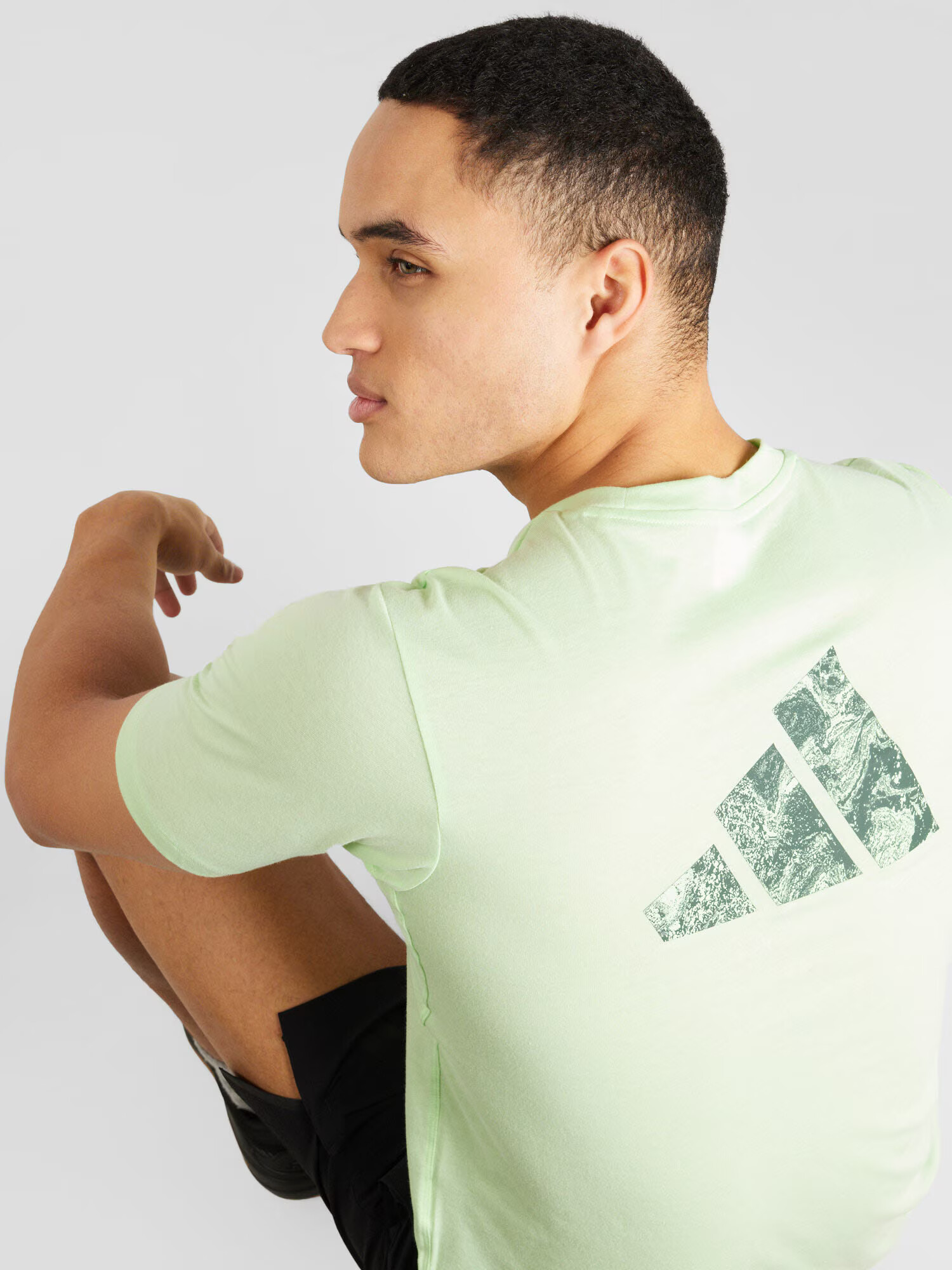 ADIDAS PERFORMANCE Tricou gri închis / verde mentă / verde închis - Pled.ro