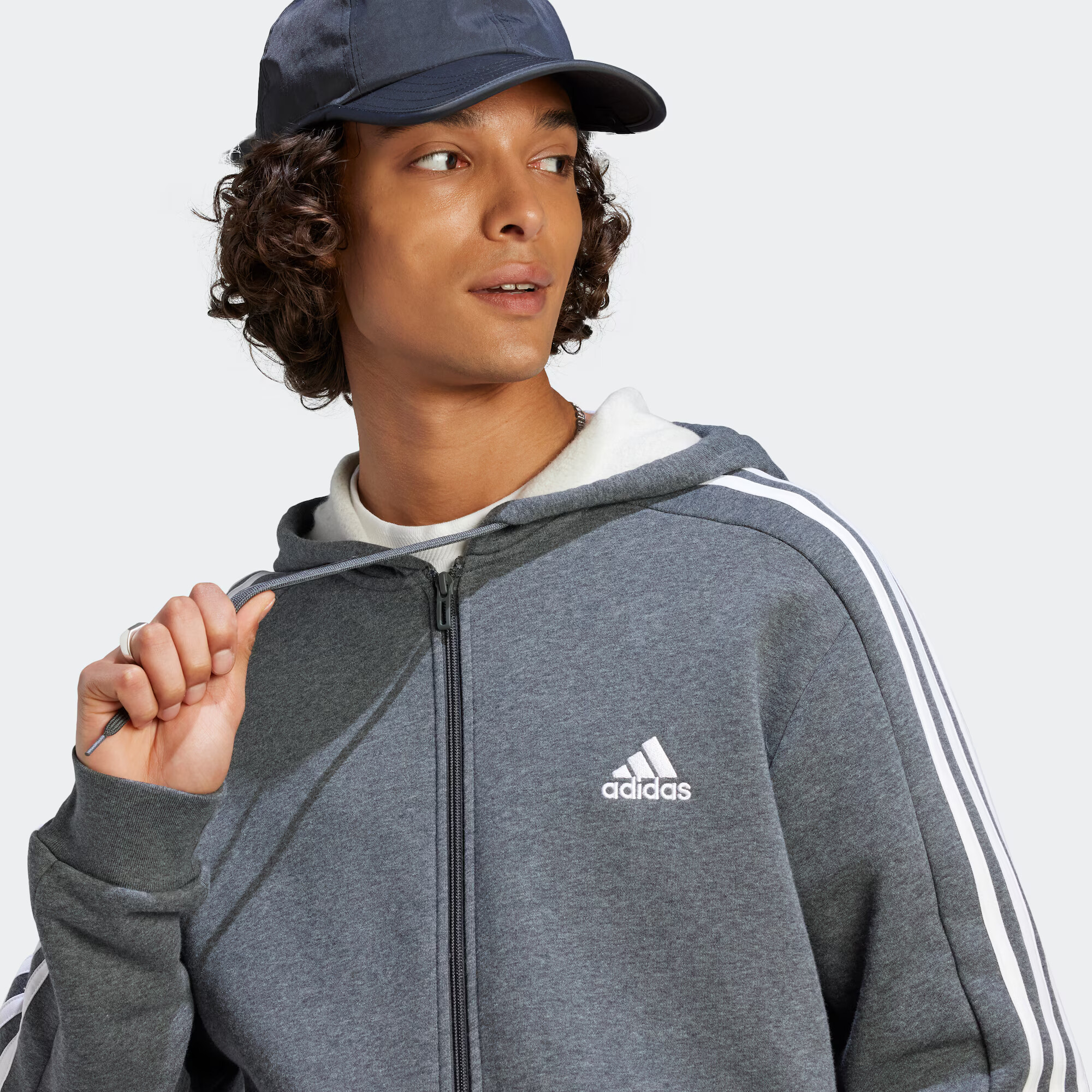 ADIDAS SPORTSWEAR Bluză cu fermoar sport 'Essentials' albastru / gri / alb - Pled.ro