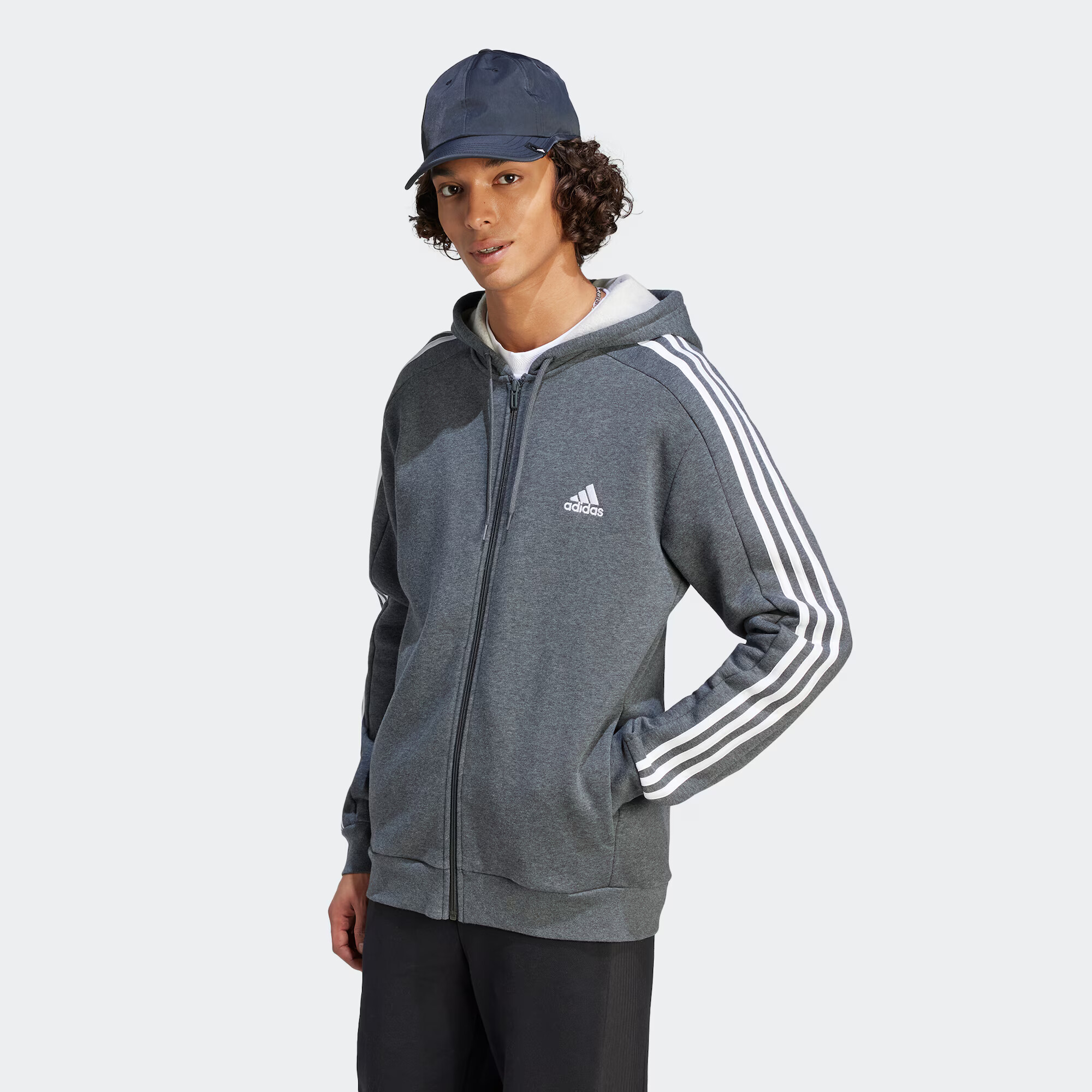 ADIDAS SPORTSWEAR Bluză cu fermoar sport 'Essentials' albastru / gri / alb - Pled.ro